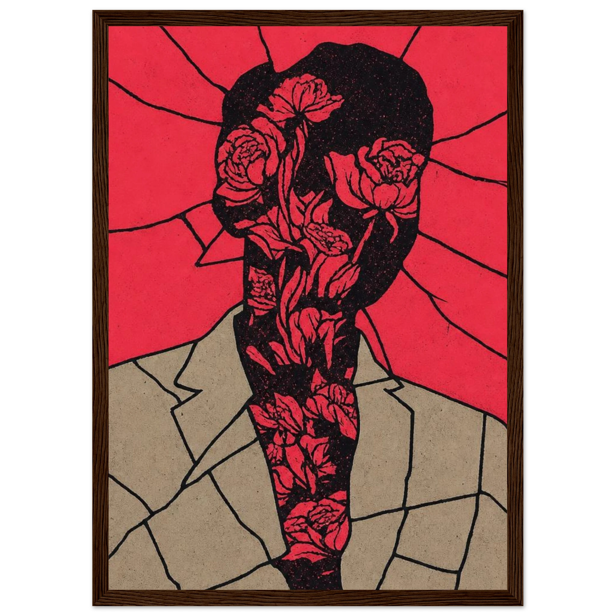 Rizen Fractured Bloom - Premium Framed Wall Art