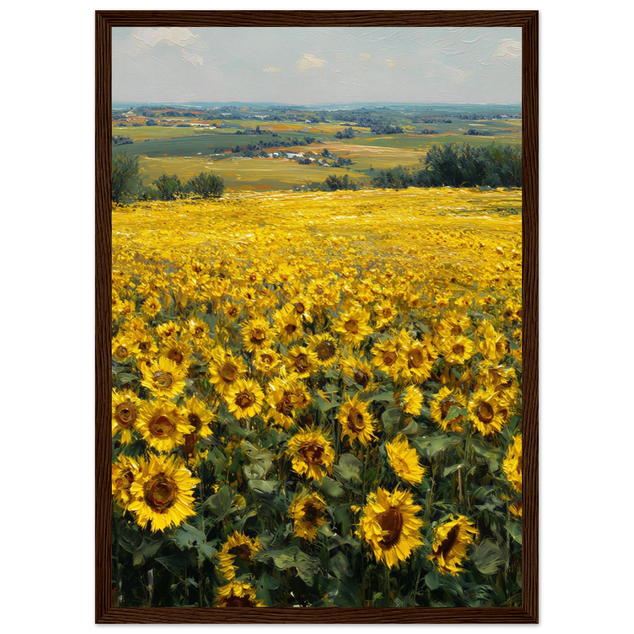 Rizen Sunflower Field - Premium Framed Wall Art