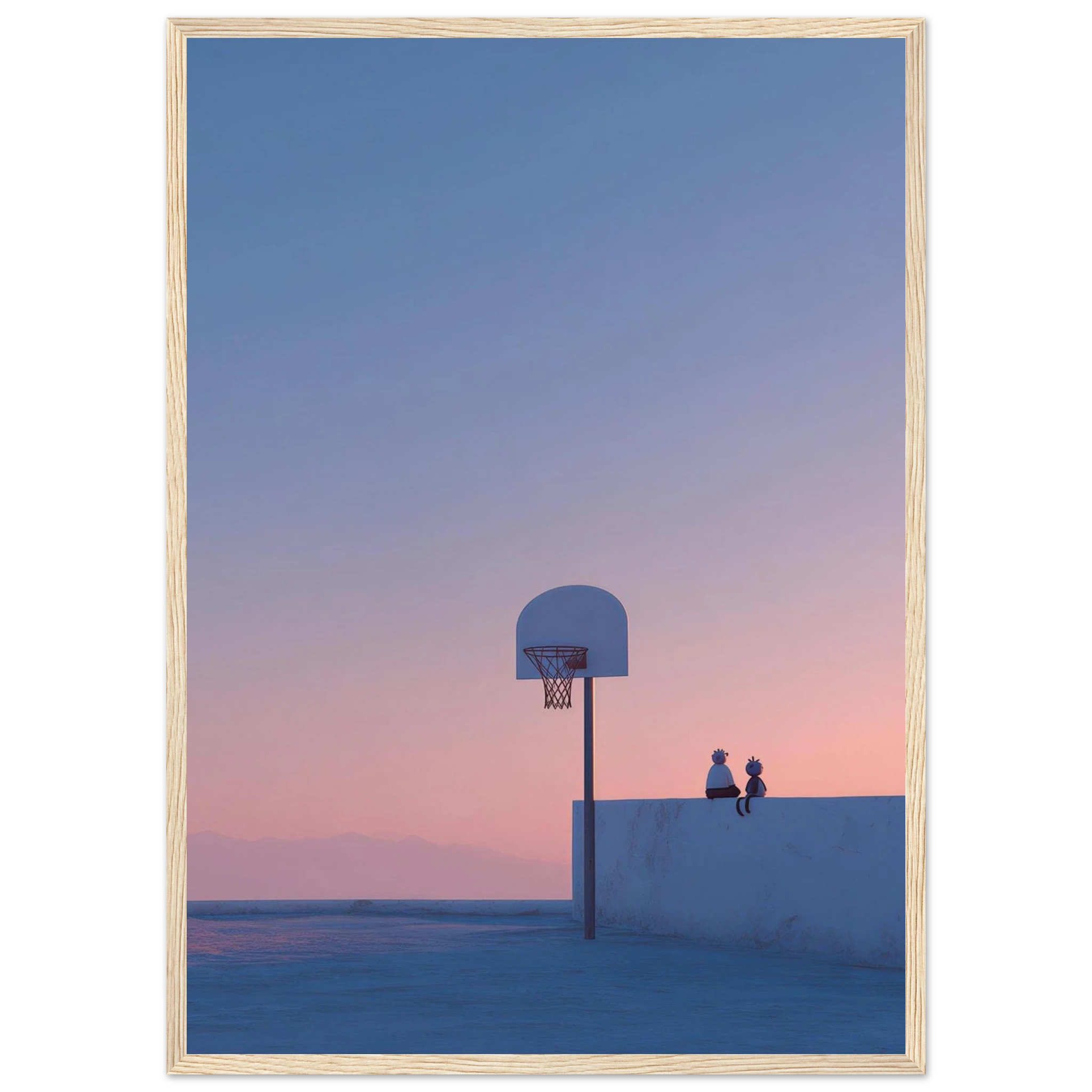 Rizen Rooftop Basketball - Premium Framed Wall Art