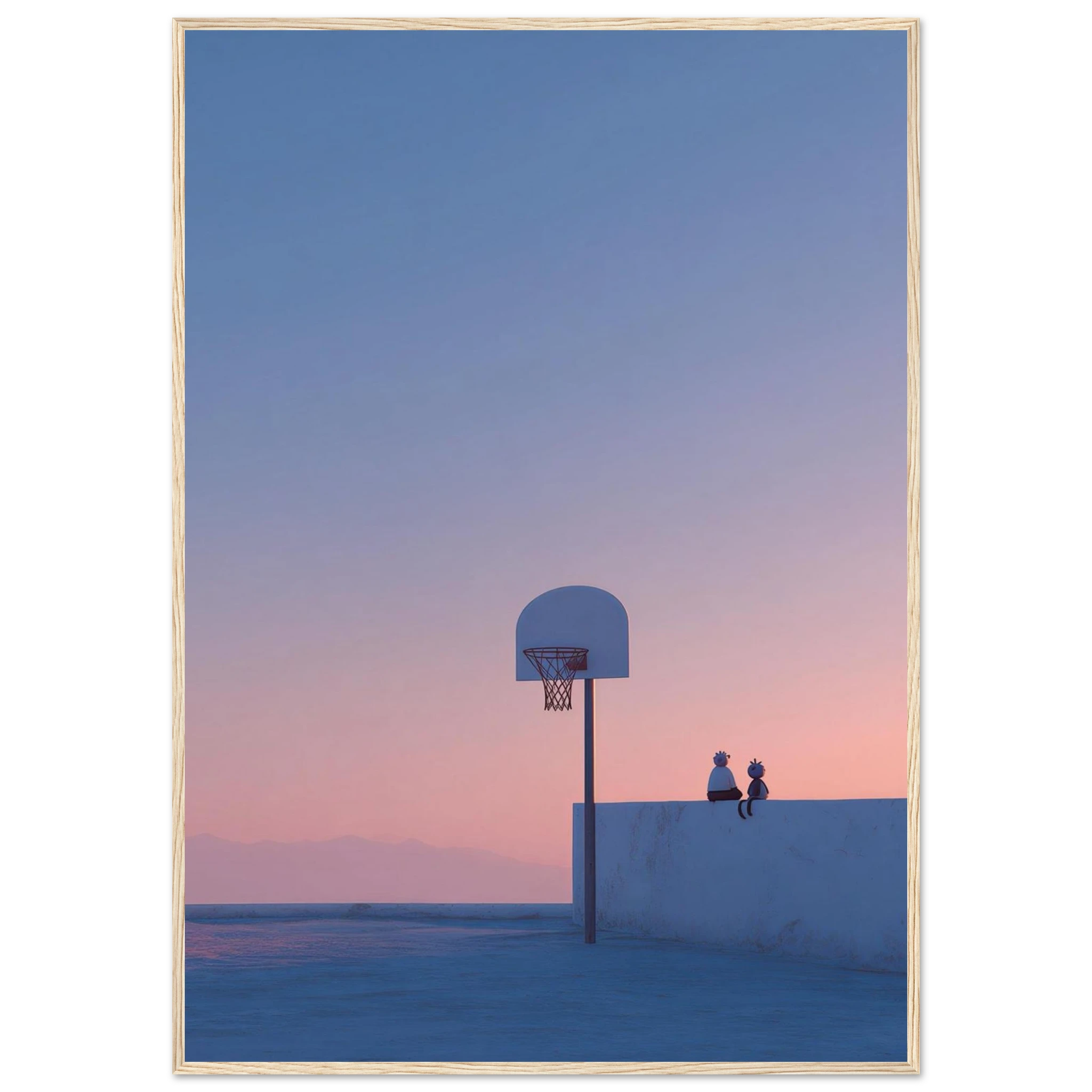 Rizen Rooftop Basketball - Premium Framed Wall Art