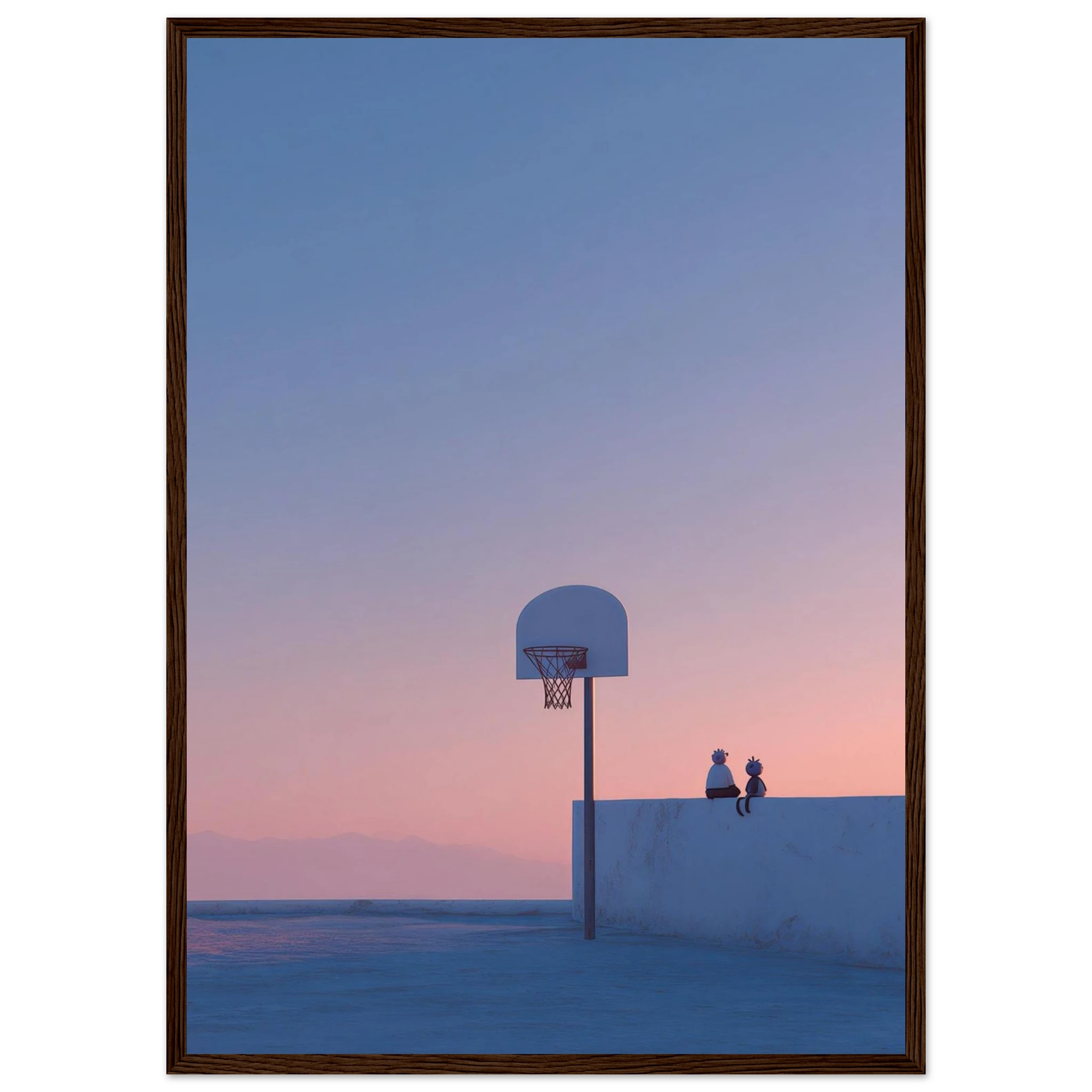Rizen Rooftop Basketball - Premium Framed Wall Art