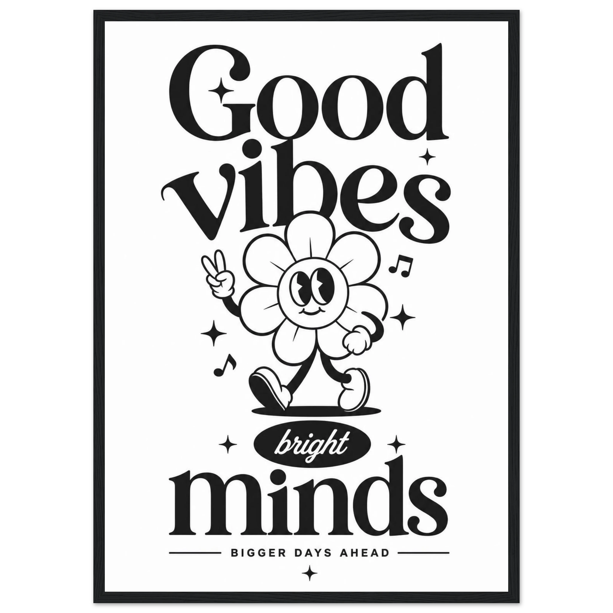 Rizen Good Vibes - Premium Framed Wall Art