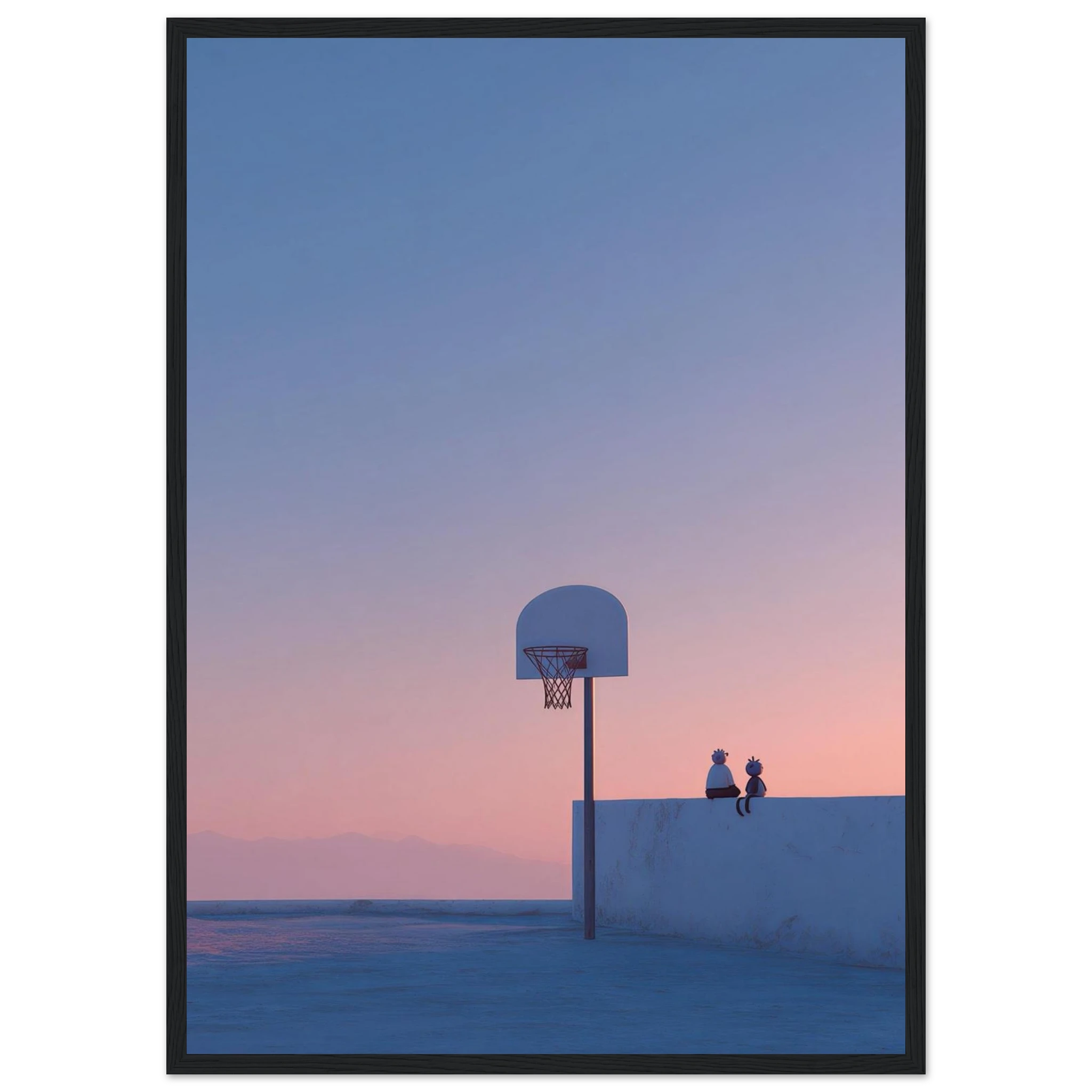 Rizen Rooftop Basketball - Premium Framed Wall Art