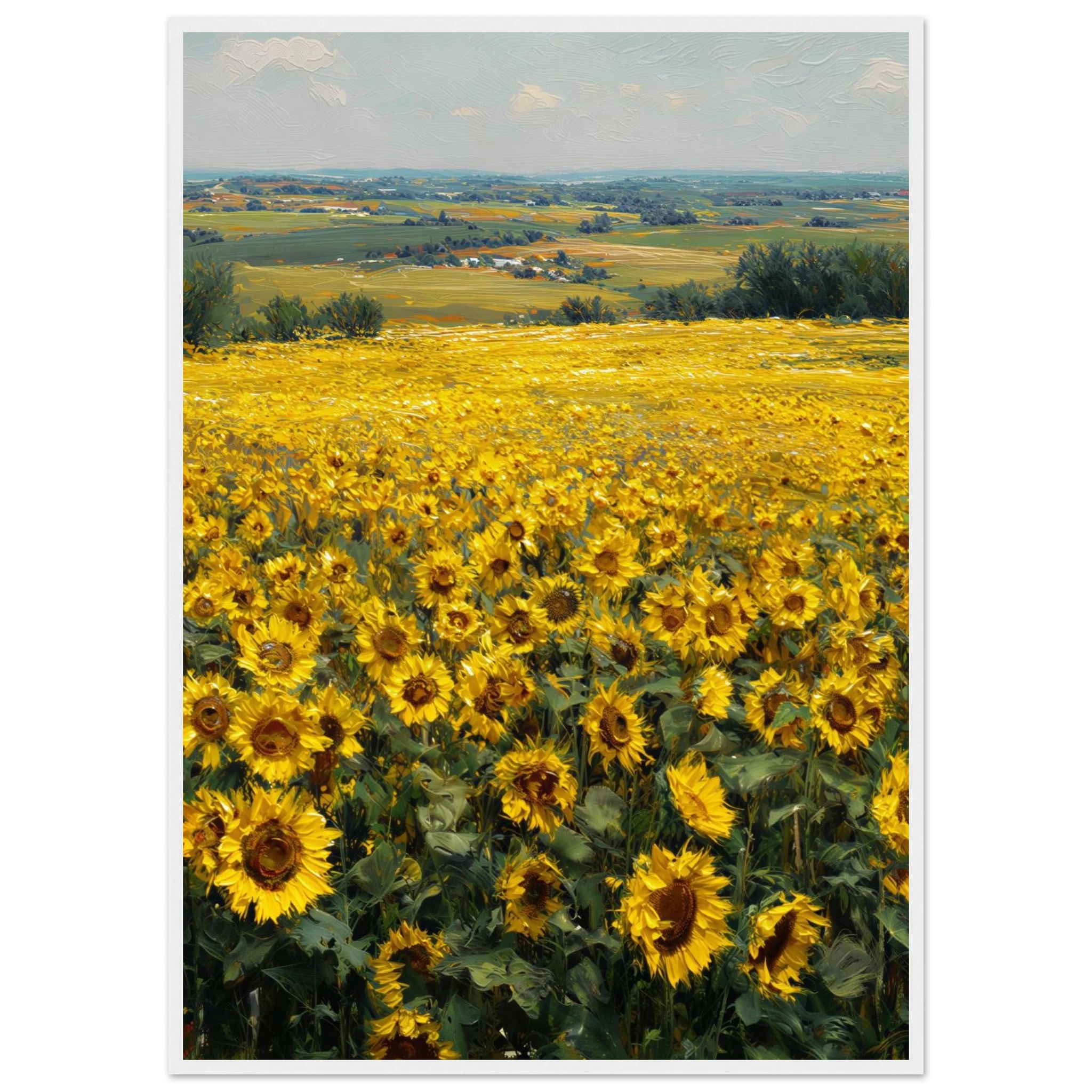 Rizen Sunflower Field - Premium Framed Wall Art