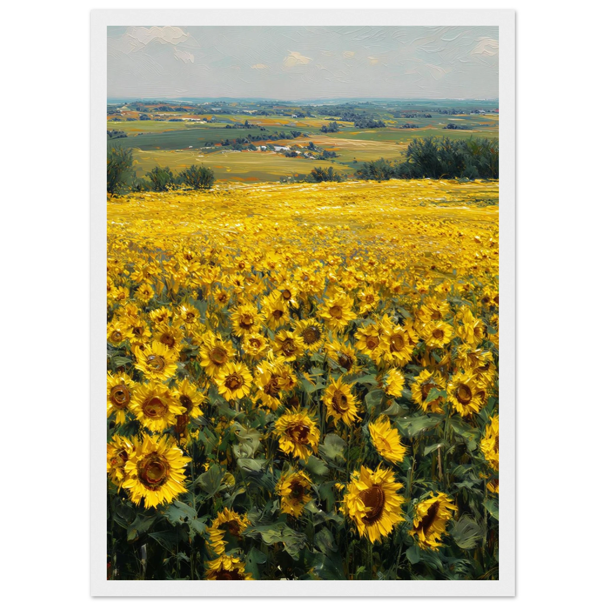 Rizen Sunflower Field - Premium Framed Wall Art