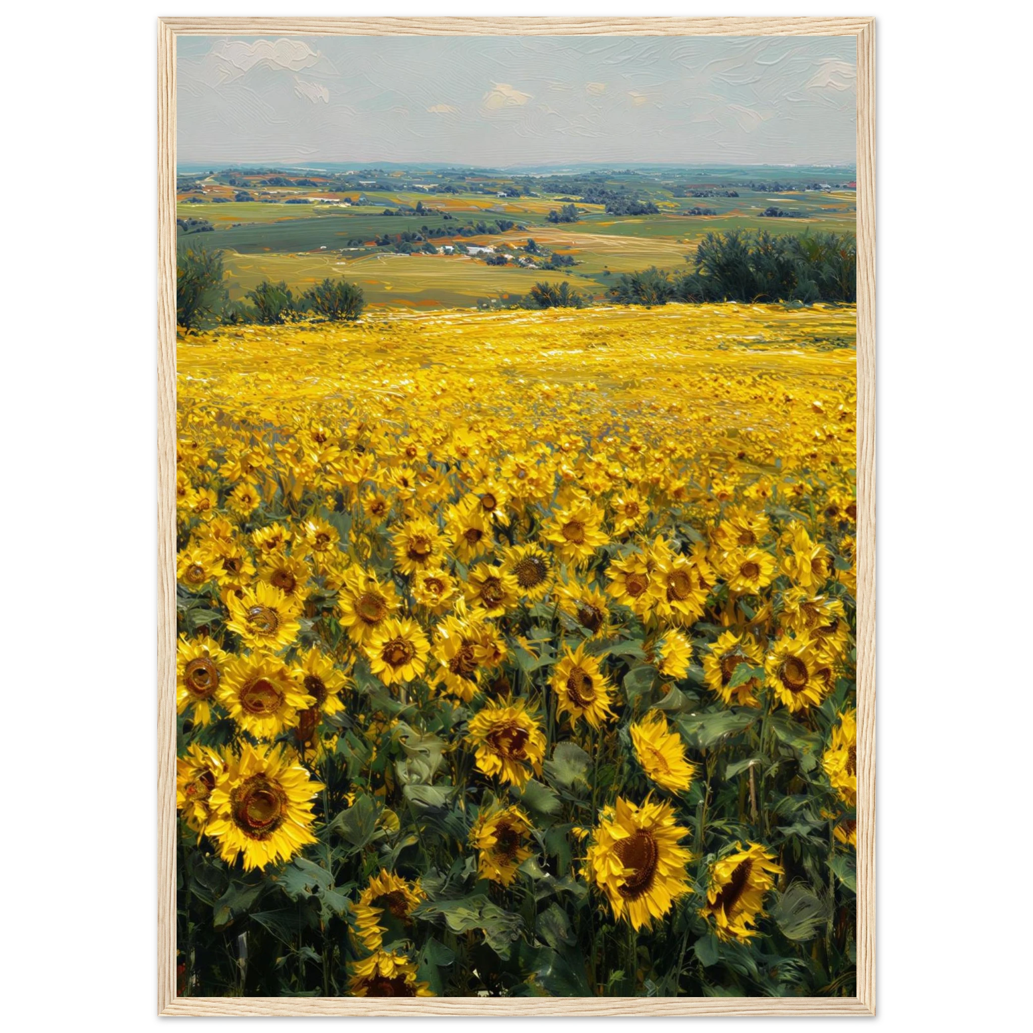 Rizen Sunflower Field - Premium Framed Wall Art