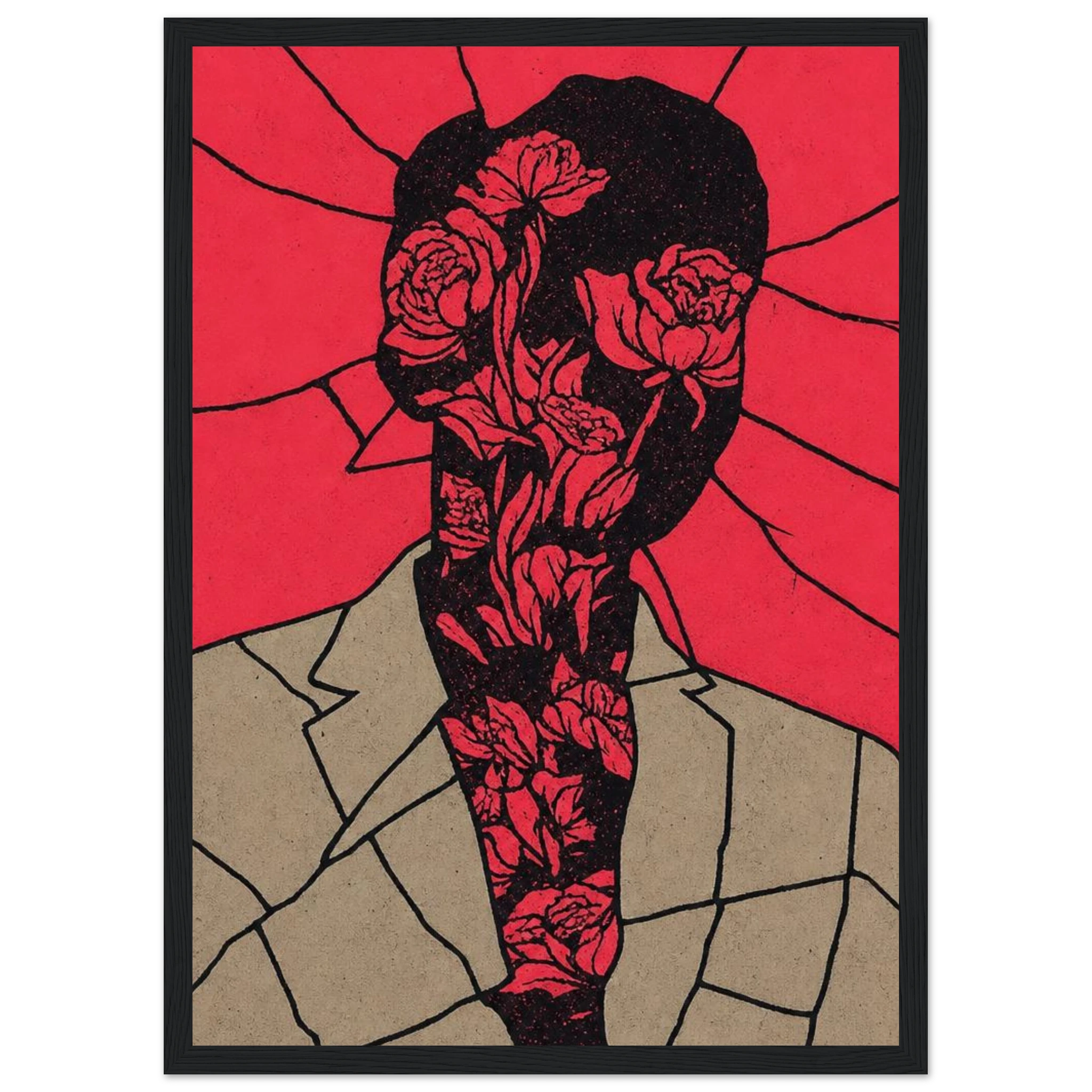 Rizen Fractured Bloom - Premium Framed Wall Art