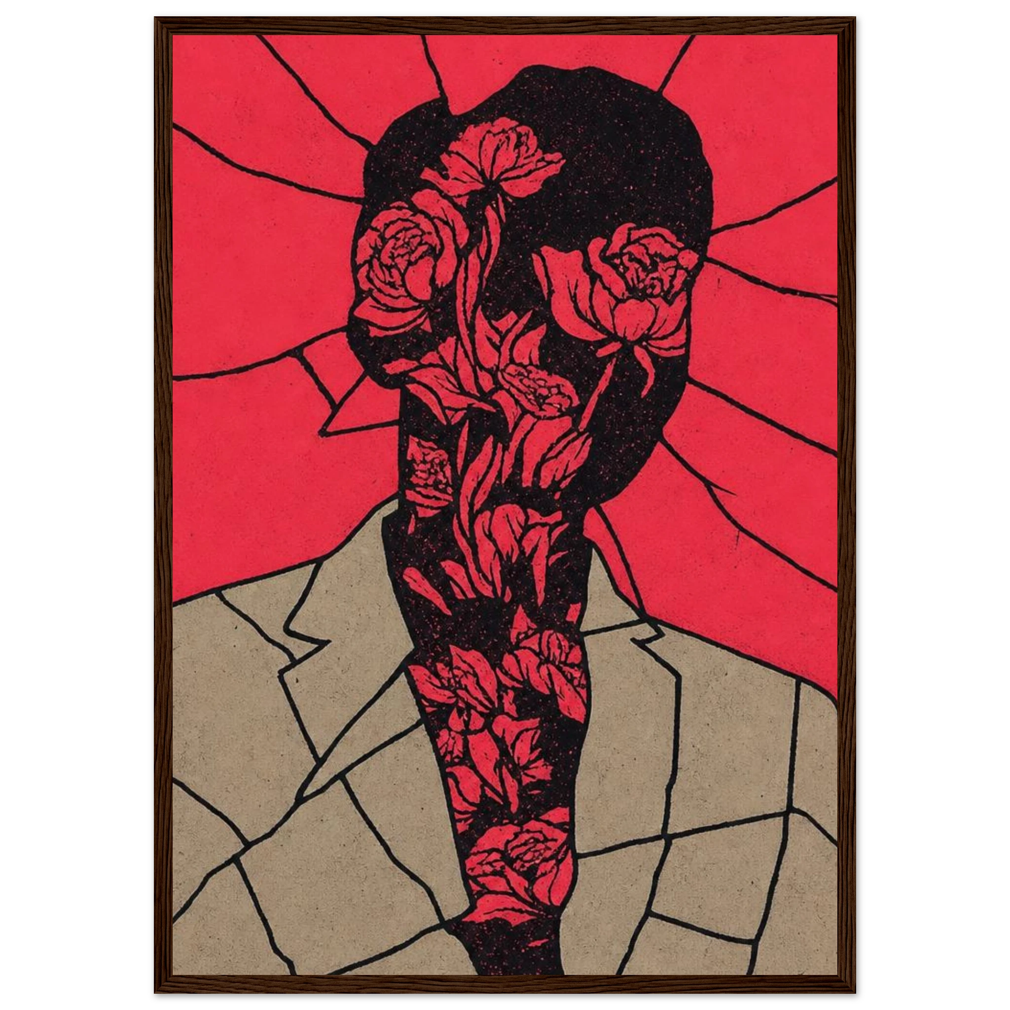Rizen Fractured Bloom - Premium Framed Wall Art