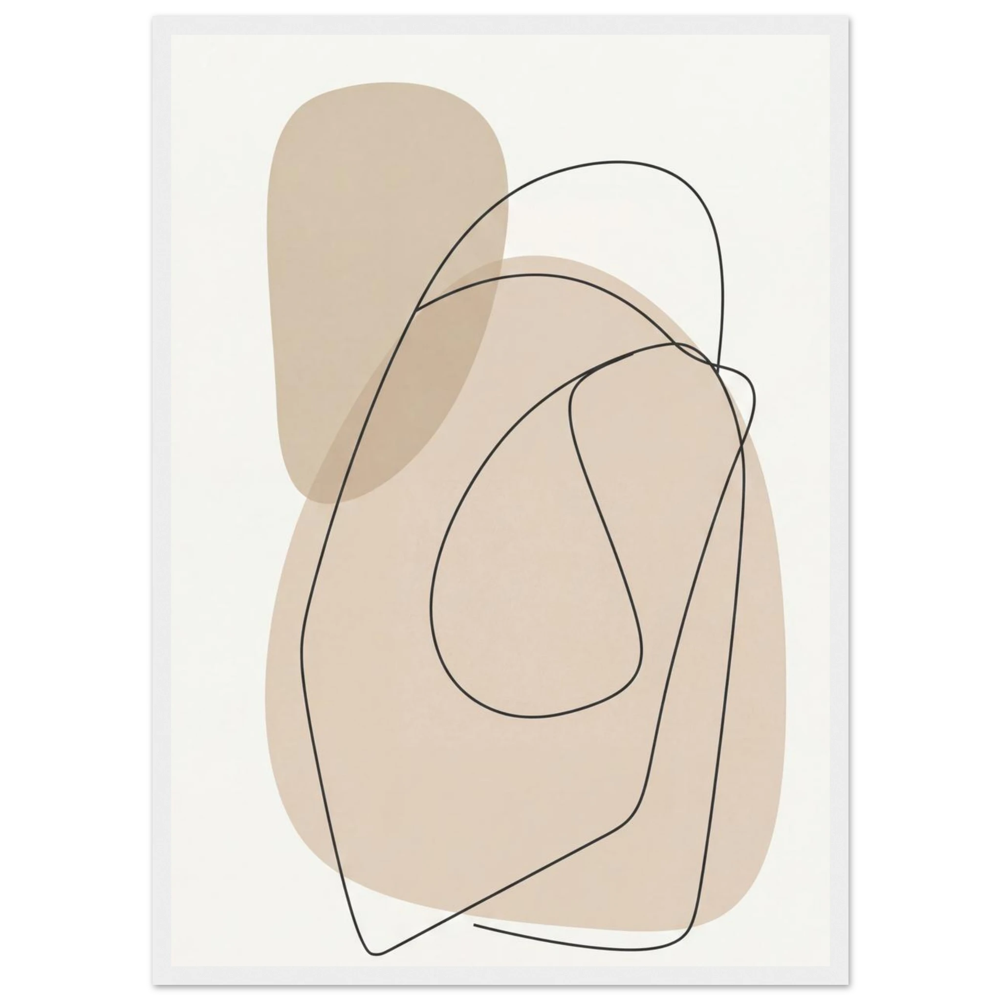 Rizen Beige Abstract - Premium Framed Wall Art