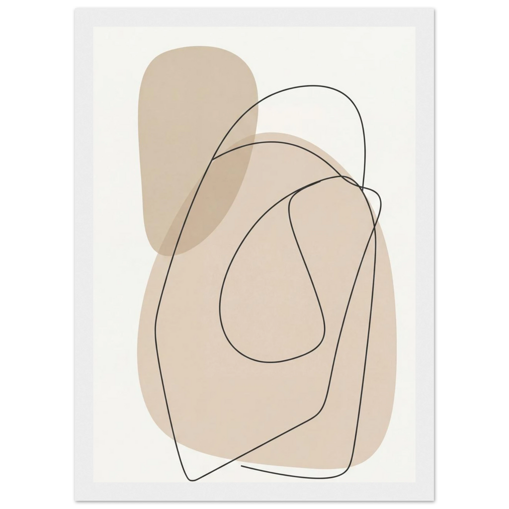 Rizen Beige Abstract - Premium Framed Wall Art