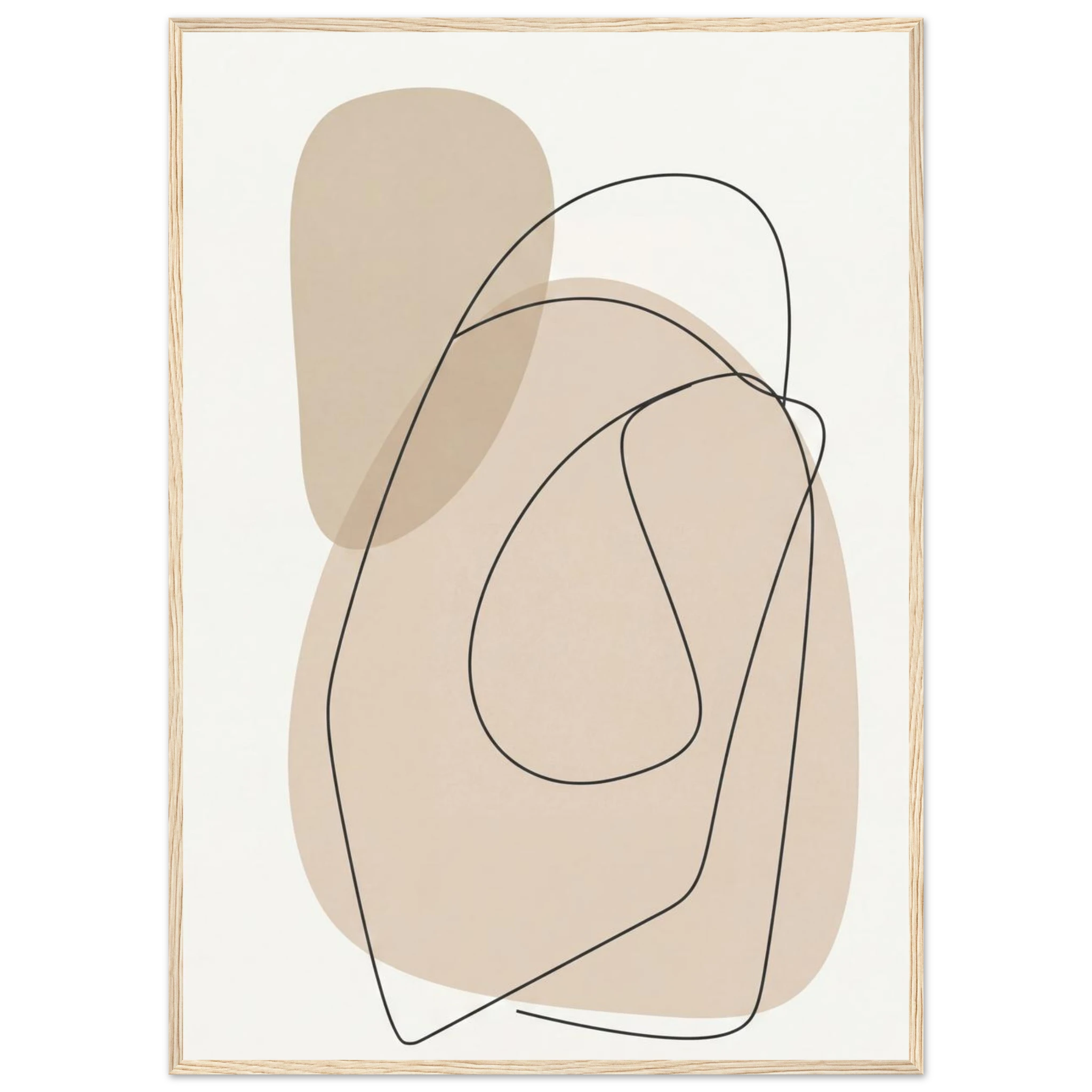 Rizen Beige Abstract - Premium Framed Wall Art