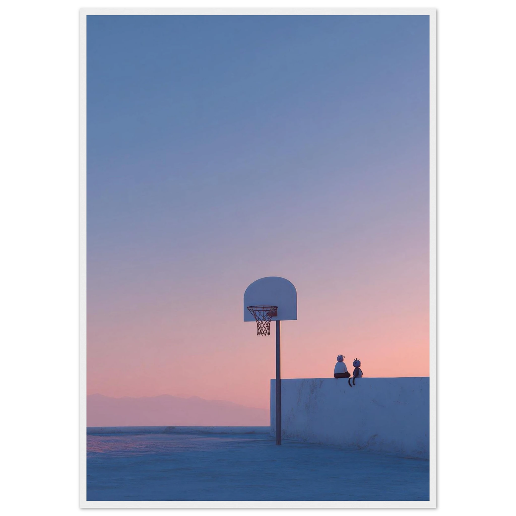 Rizen Rooftop Basketball - Premium Framed Wall Art
