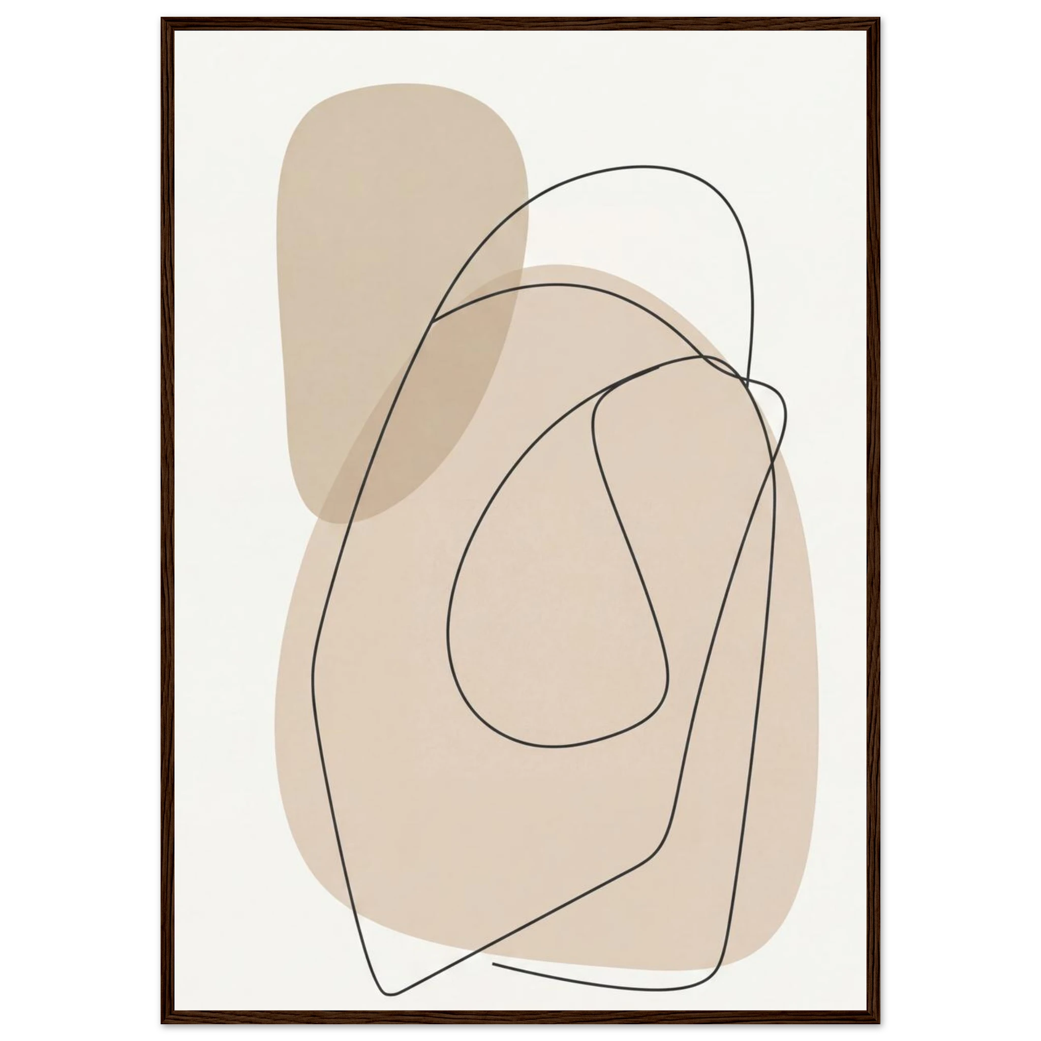 Rizen Beige Abstract - Premium Framed Wall Art