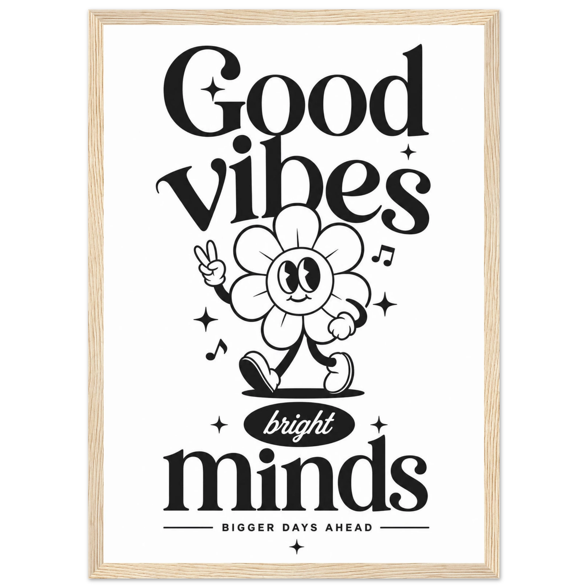 Rizen Good Vibes - Premium Framed Wall Art
