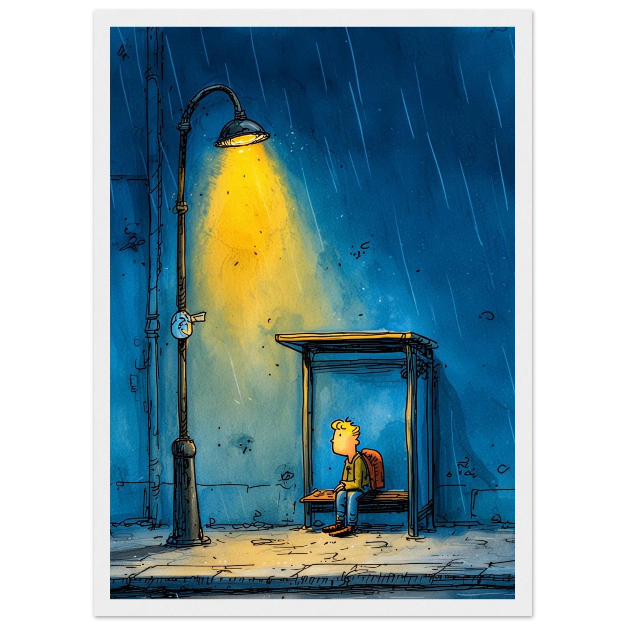 Rizen The Last Bus Home - Premium Framed Wall Art