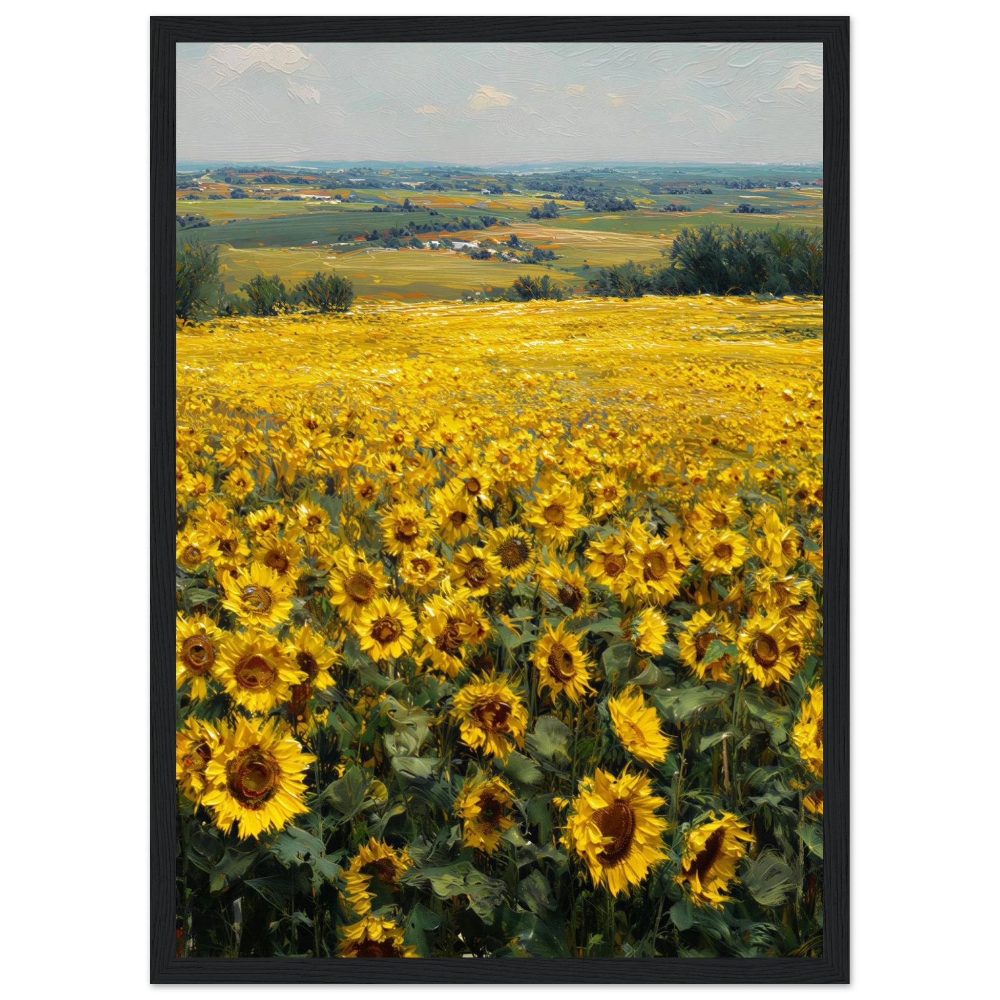 Rizen Sunflower Field - Premium Framed Wall Art