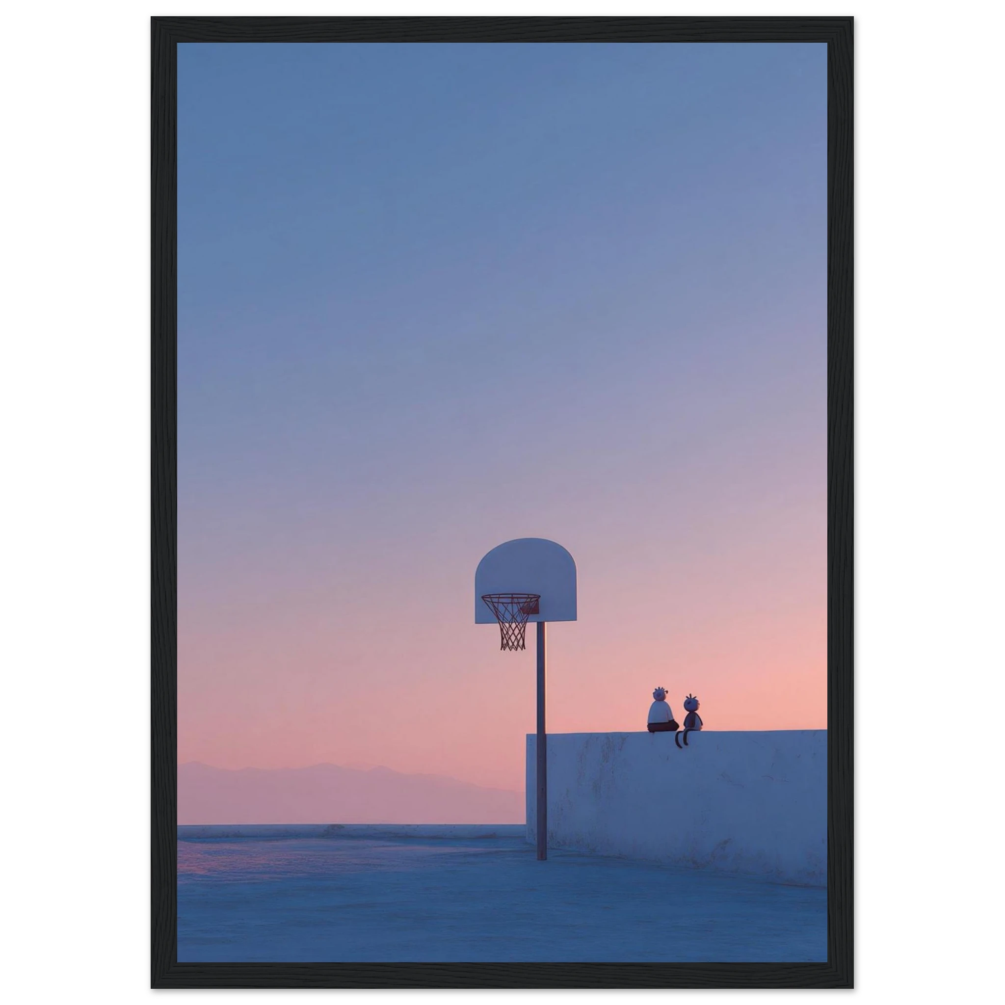 Rizen Rooftop Basketball - Premium Framed Wall Art