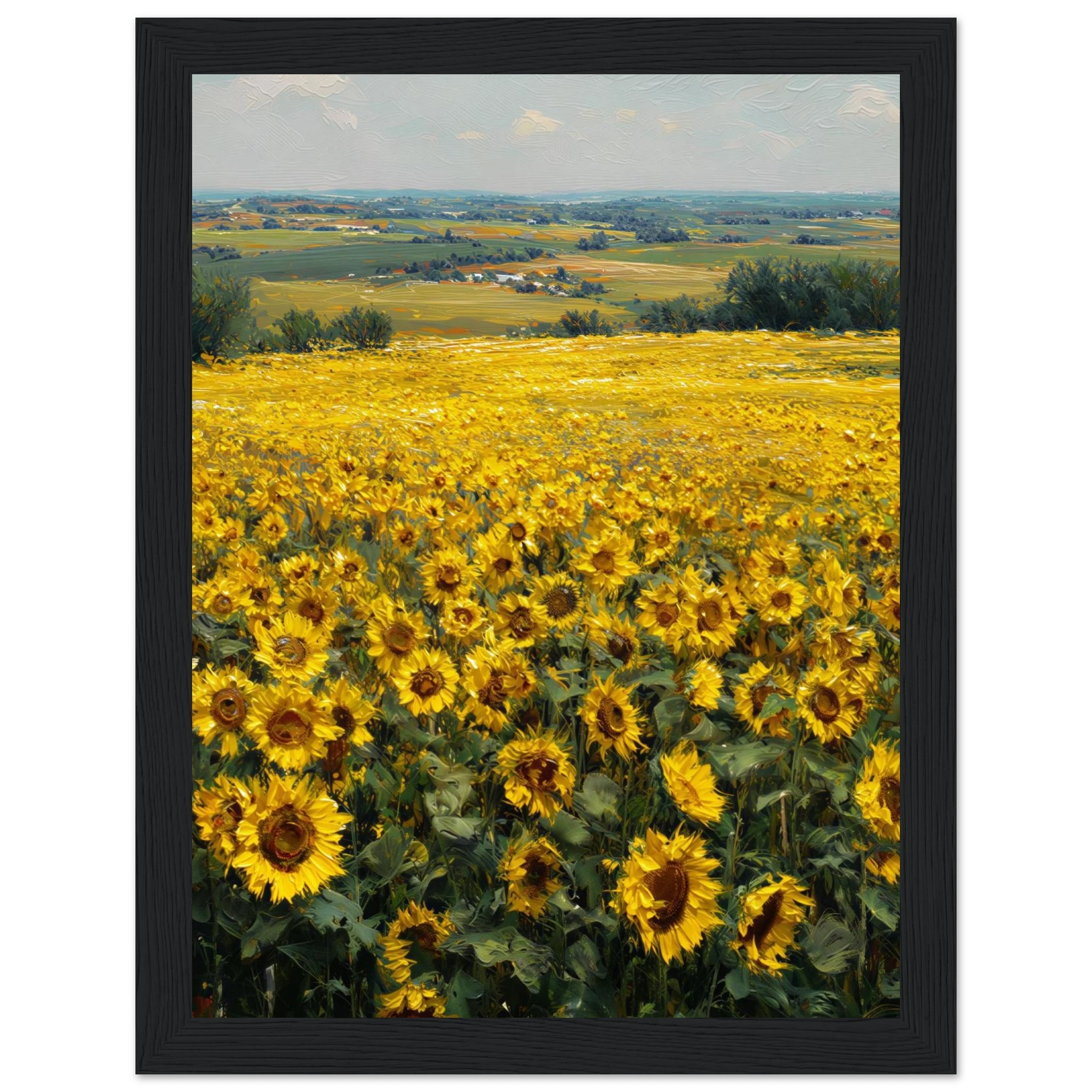 Rizen Sunflower Field - Premium Framed Wall Art