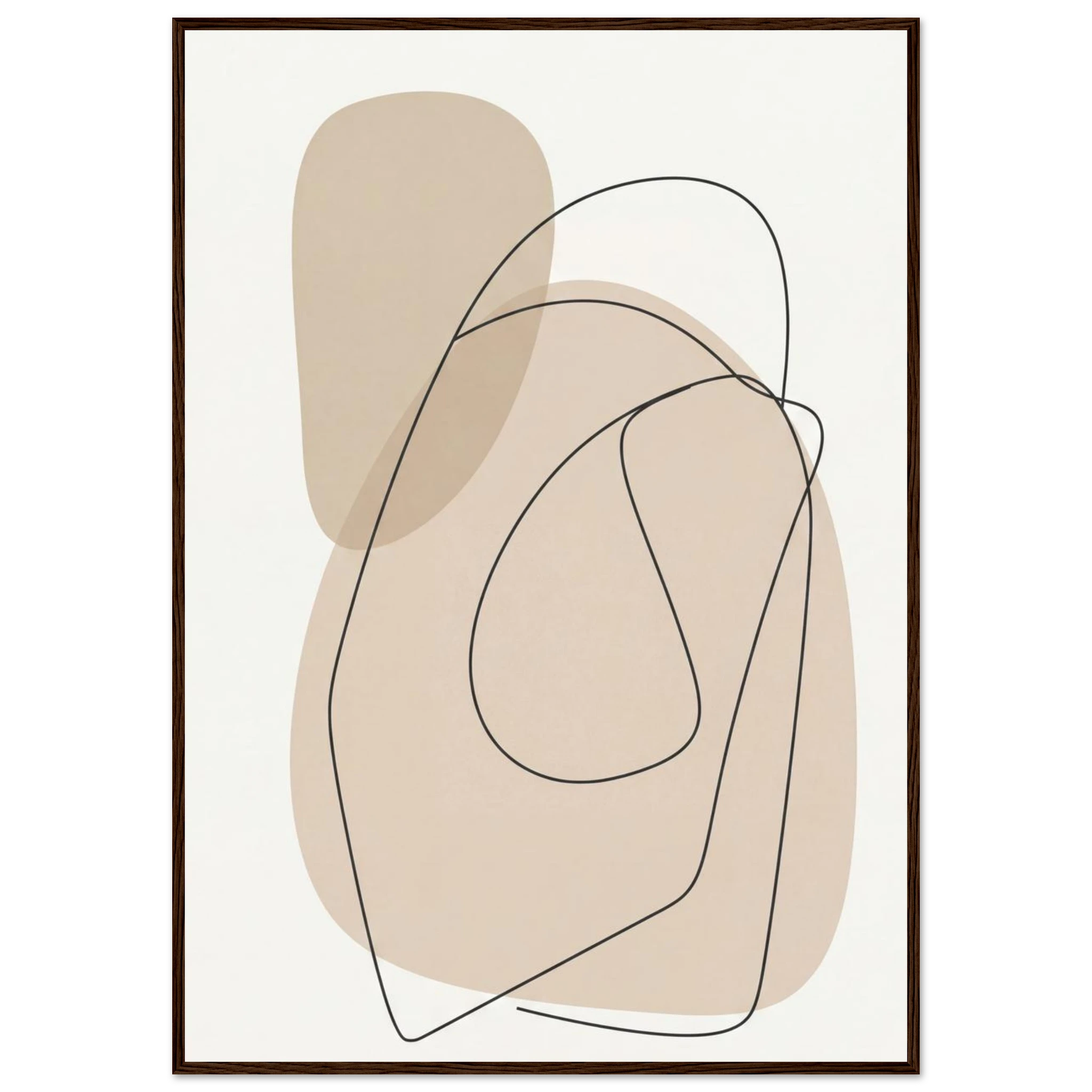 Rizen Beige Abstract - Premium Framed Wall Art