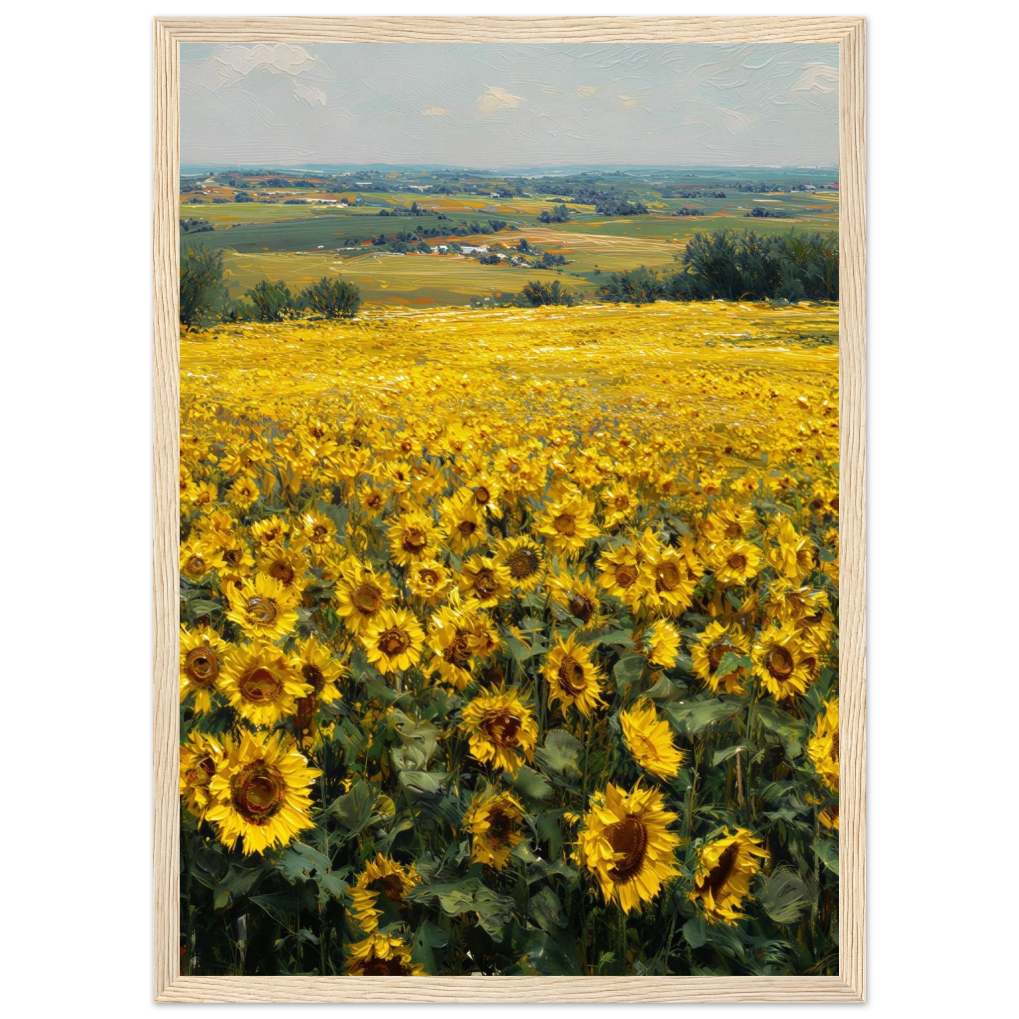 Rizen Sunflower Field - Premium Framed Wall Art