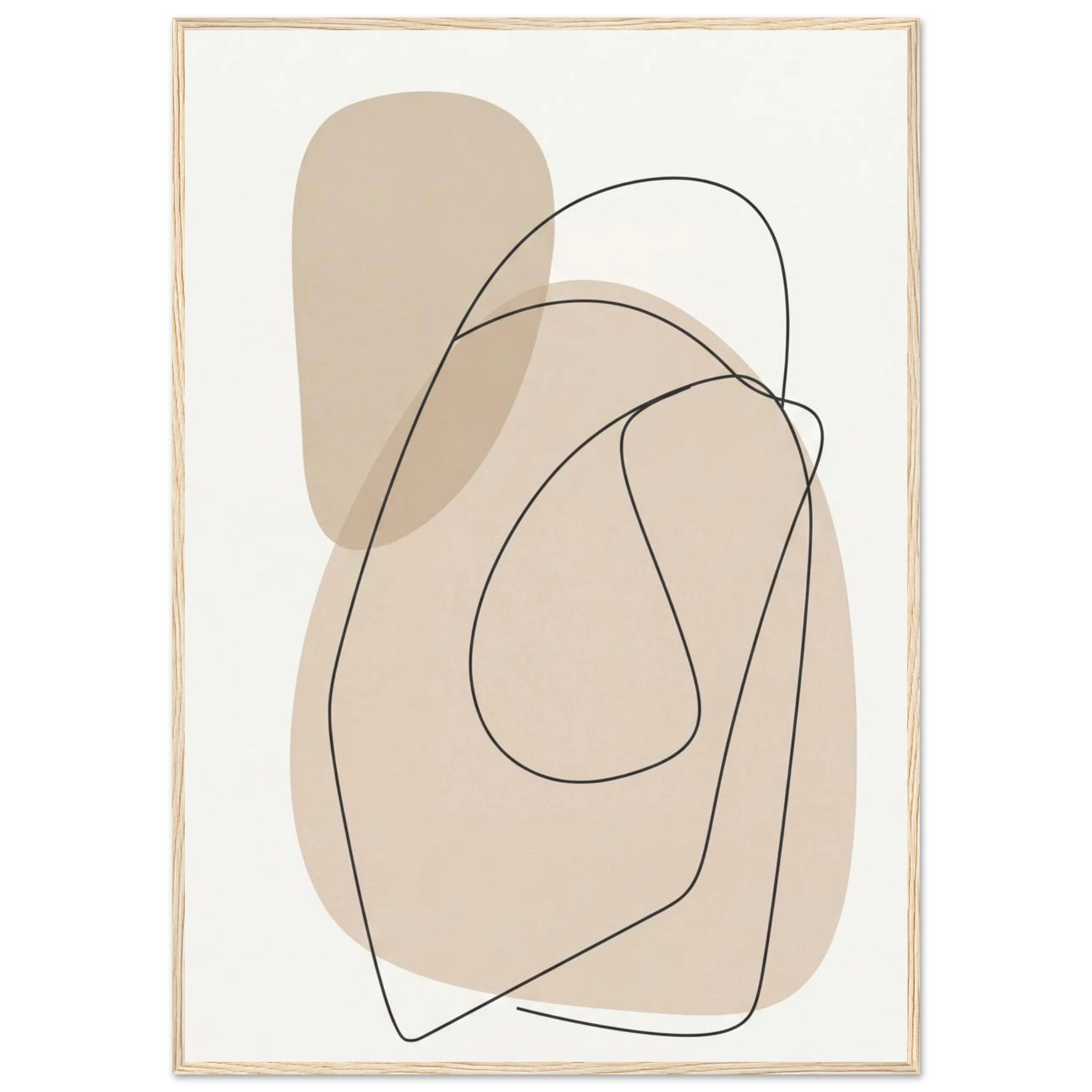 Rizen Beige Abstract - Premium Framed Wall Art