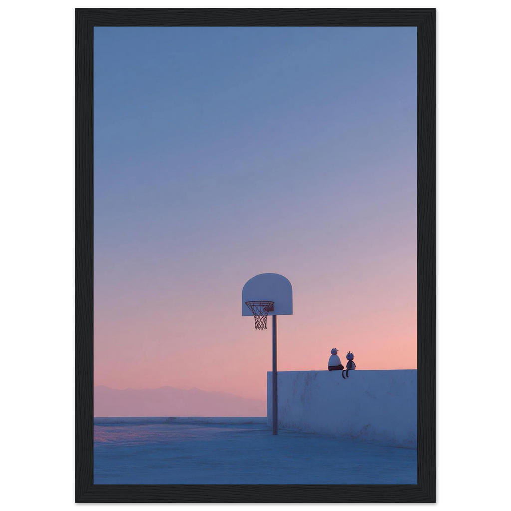 Rizen Rooftop Basketball - Premium Framed Wall Art