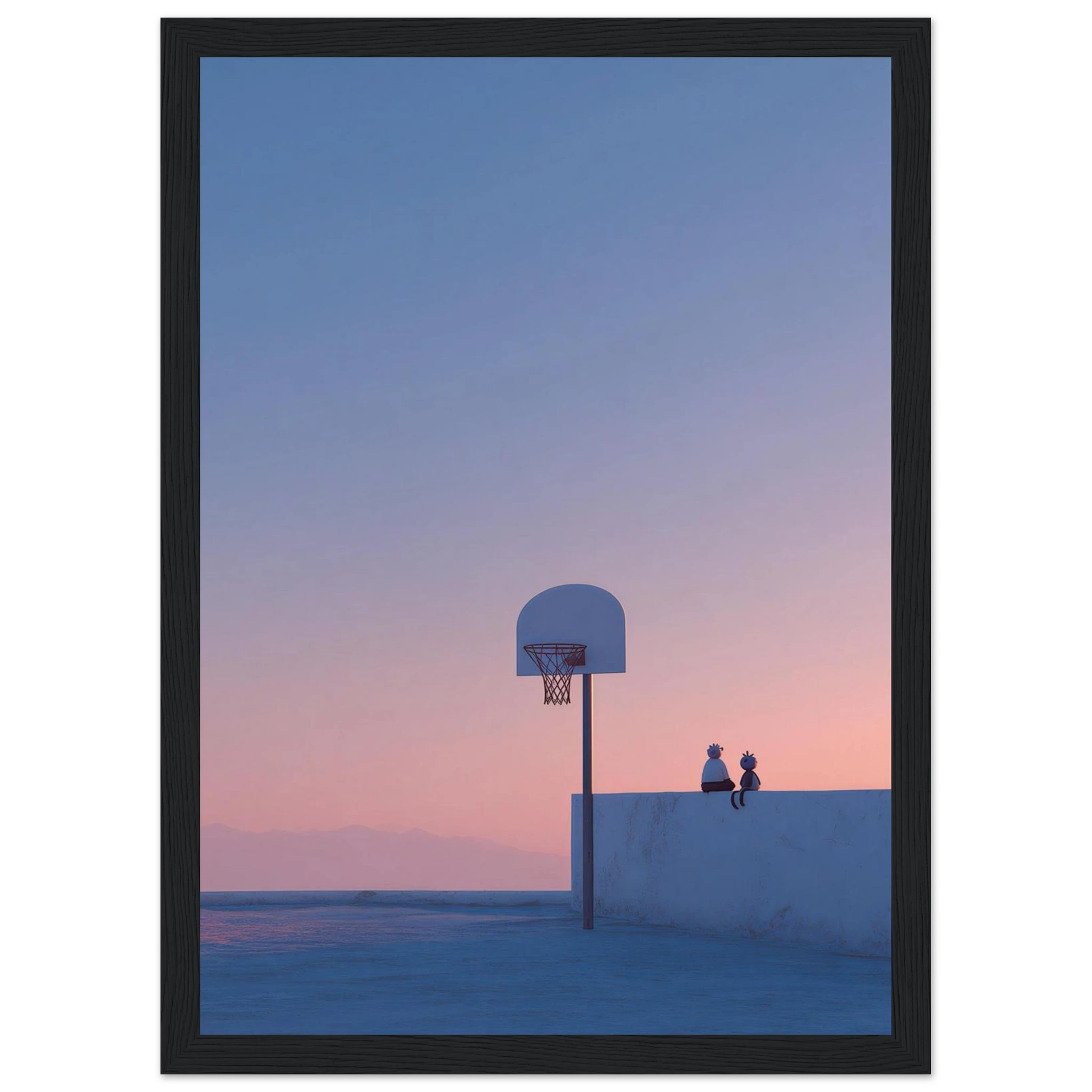 Rizen Rooftop Basketball - Premium Framed Wall Art