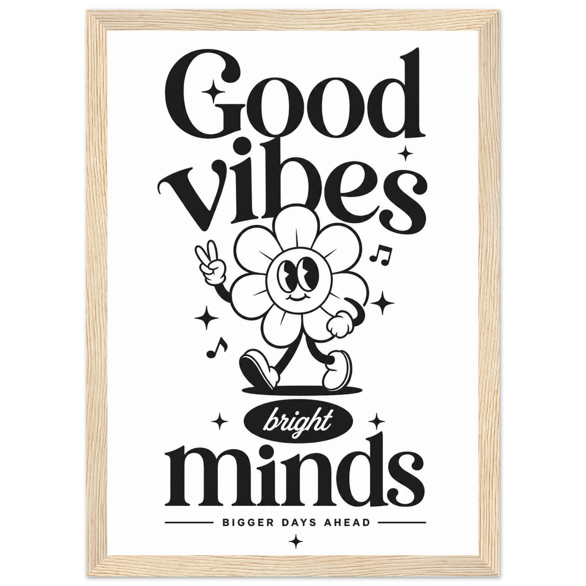 Rizen Good Vibes - Premium Framed Wall Art