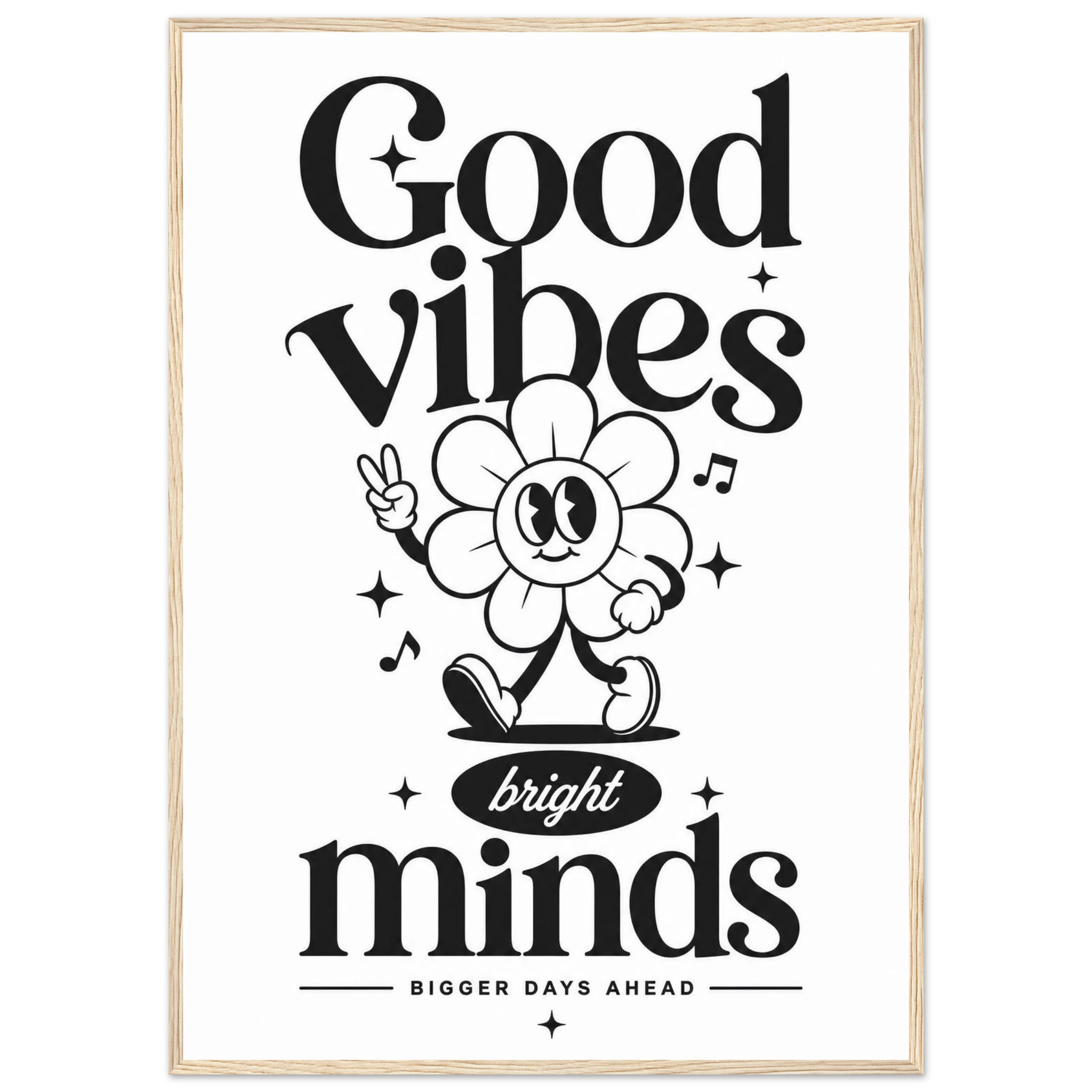 Rizen Good Vibes - Premium Framed Wall Art