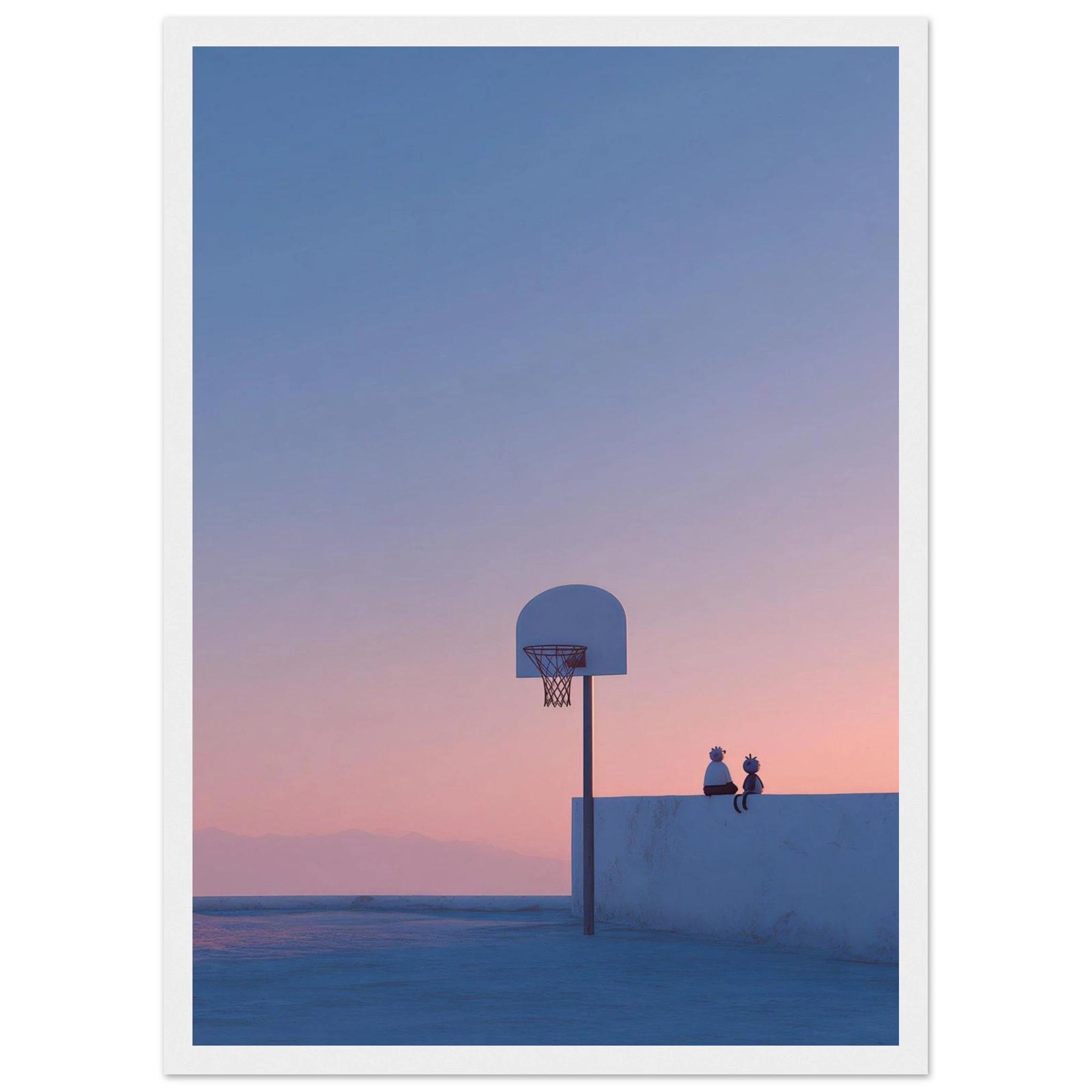 Rizen Rooftop Basketball - Premium Framed Wall Art