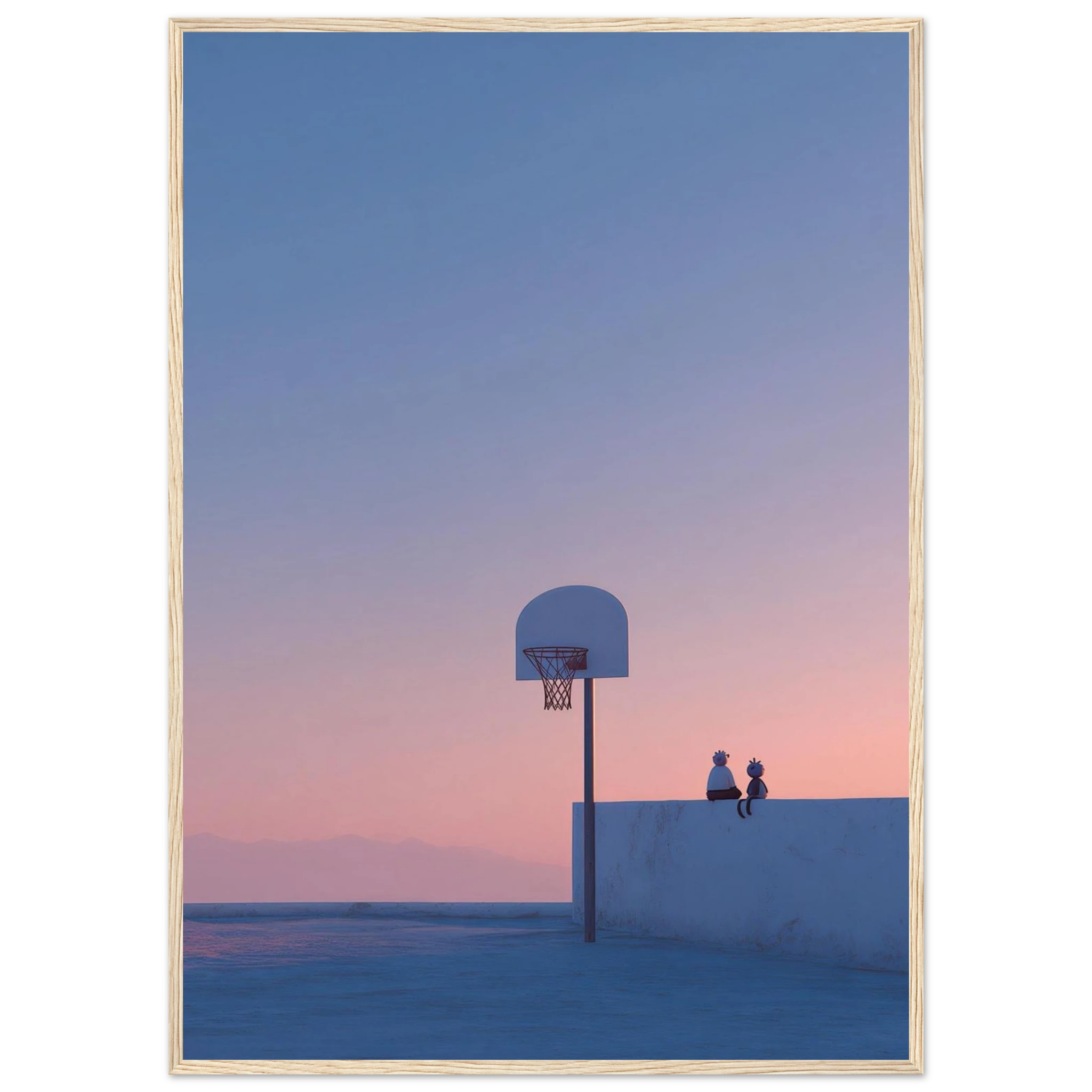 Rizen Rooftop Basketball - Premium Framed Wall Art