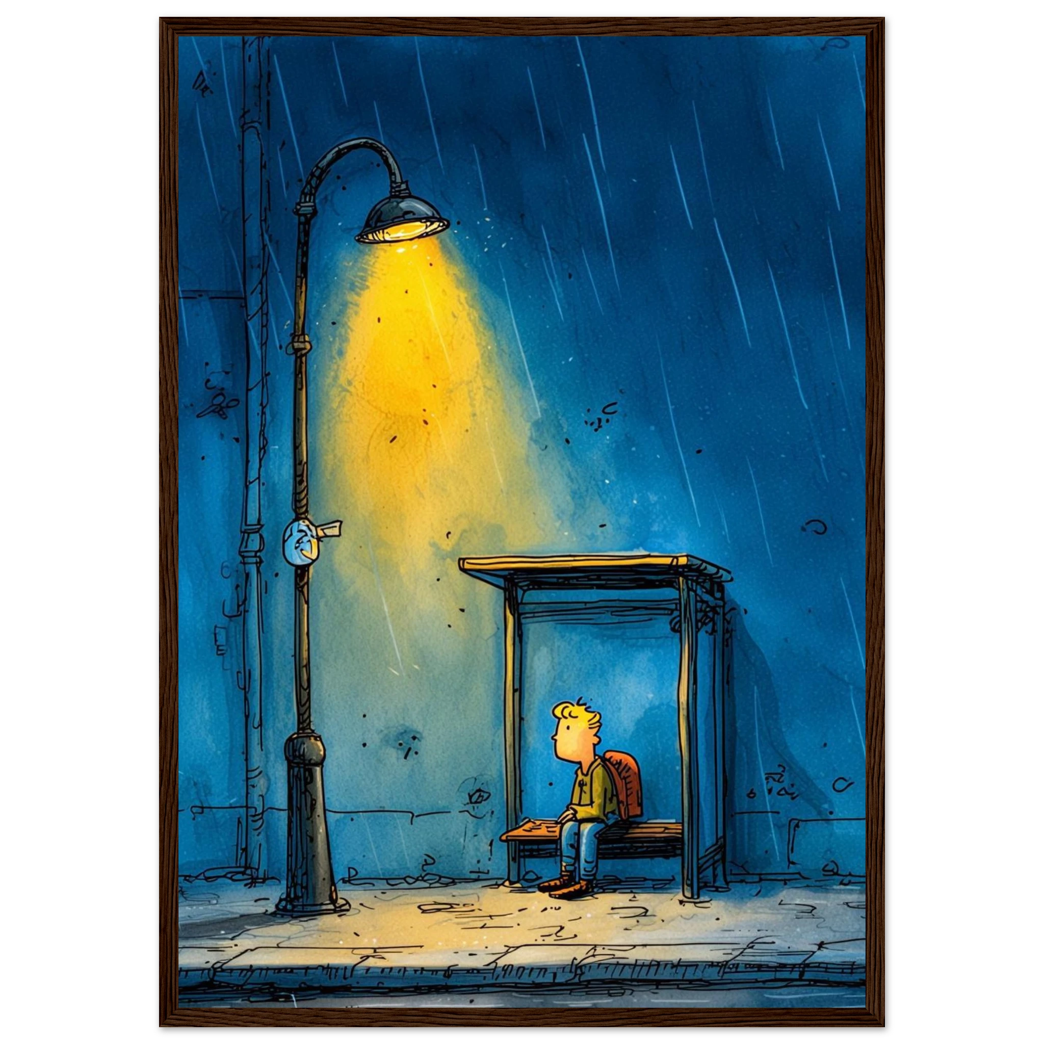 Rizen The Last Bus Home - Premium Framed Wall Art