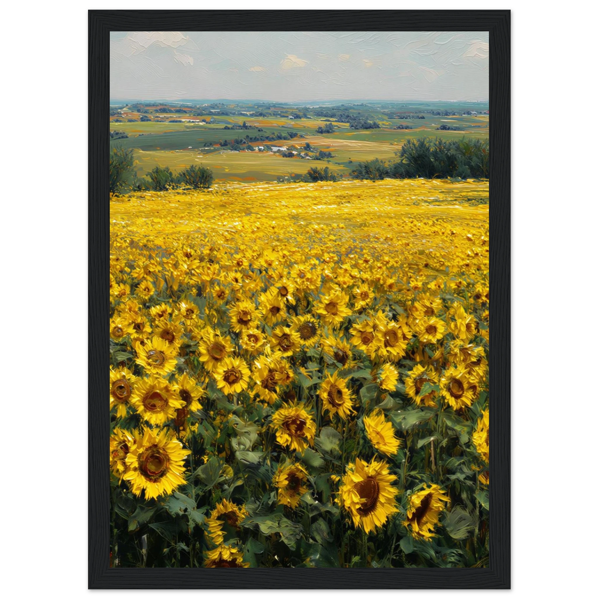 Rizen Sunflower Field - Premium Framed Wall Art