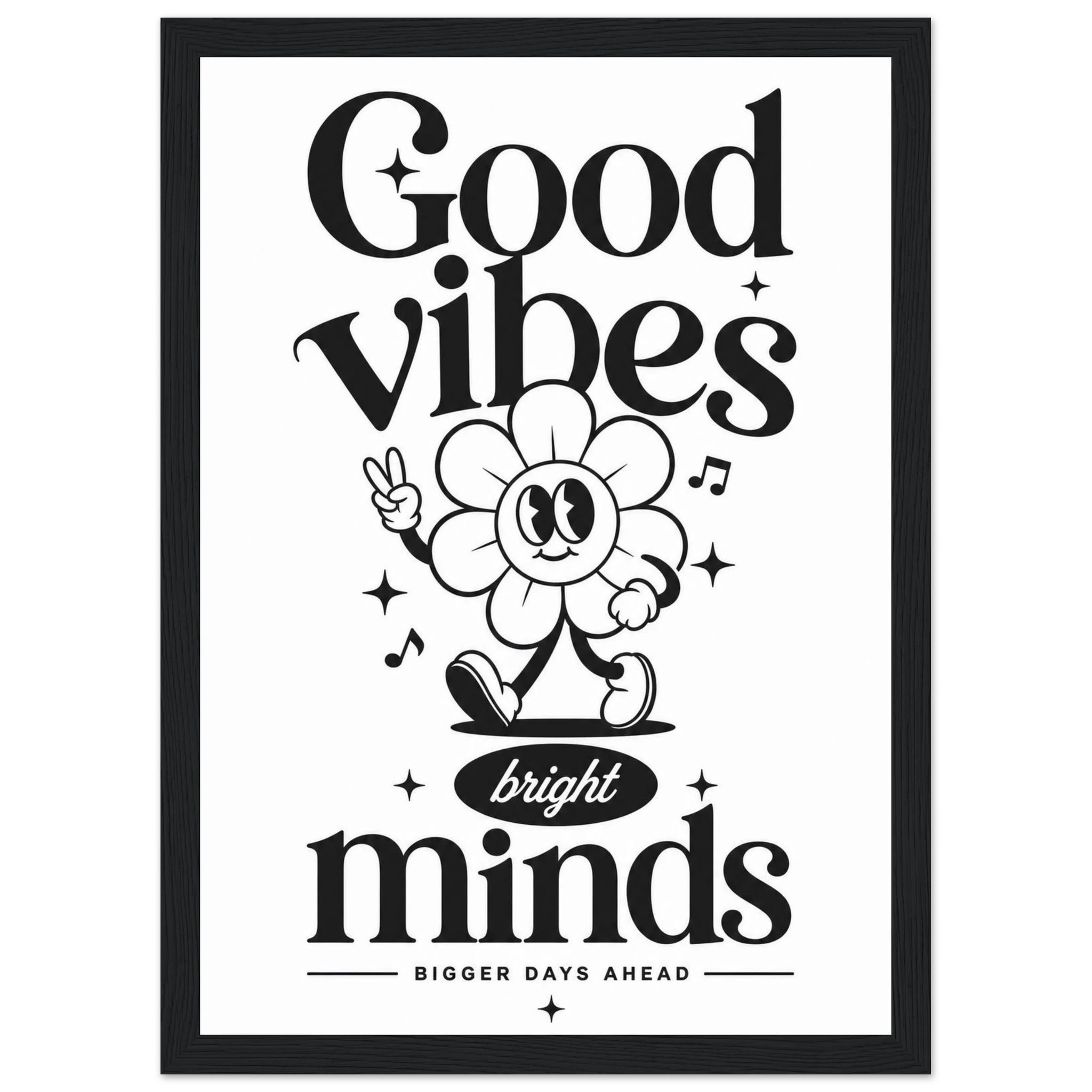 Rizen Good Vibes - Premium Framed Wall Art