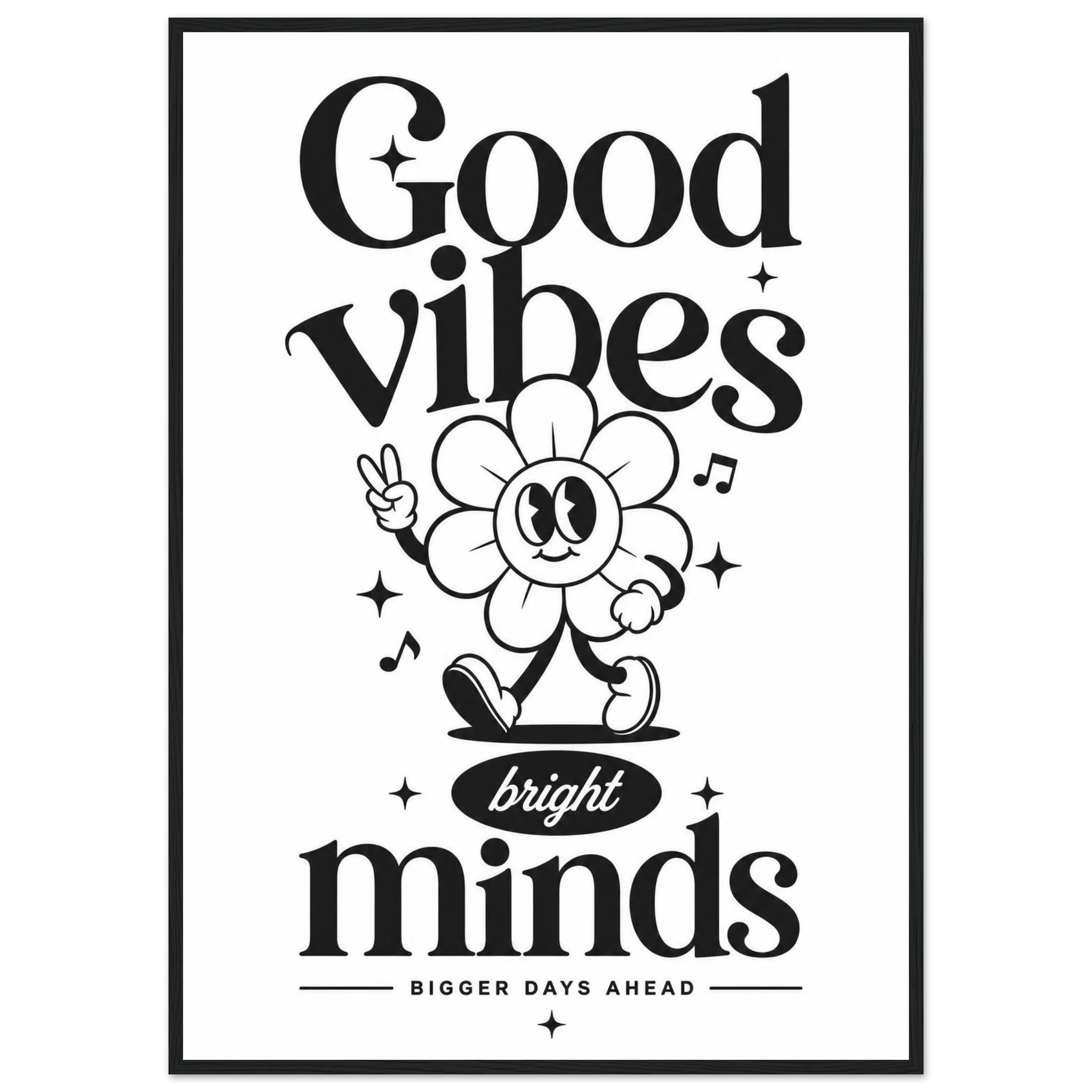 Rizen Good Vibes - Premium Framed Wall Art