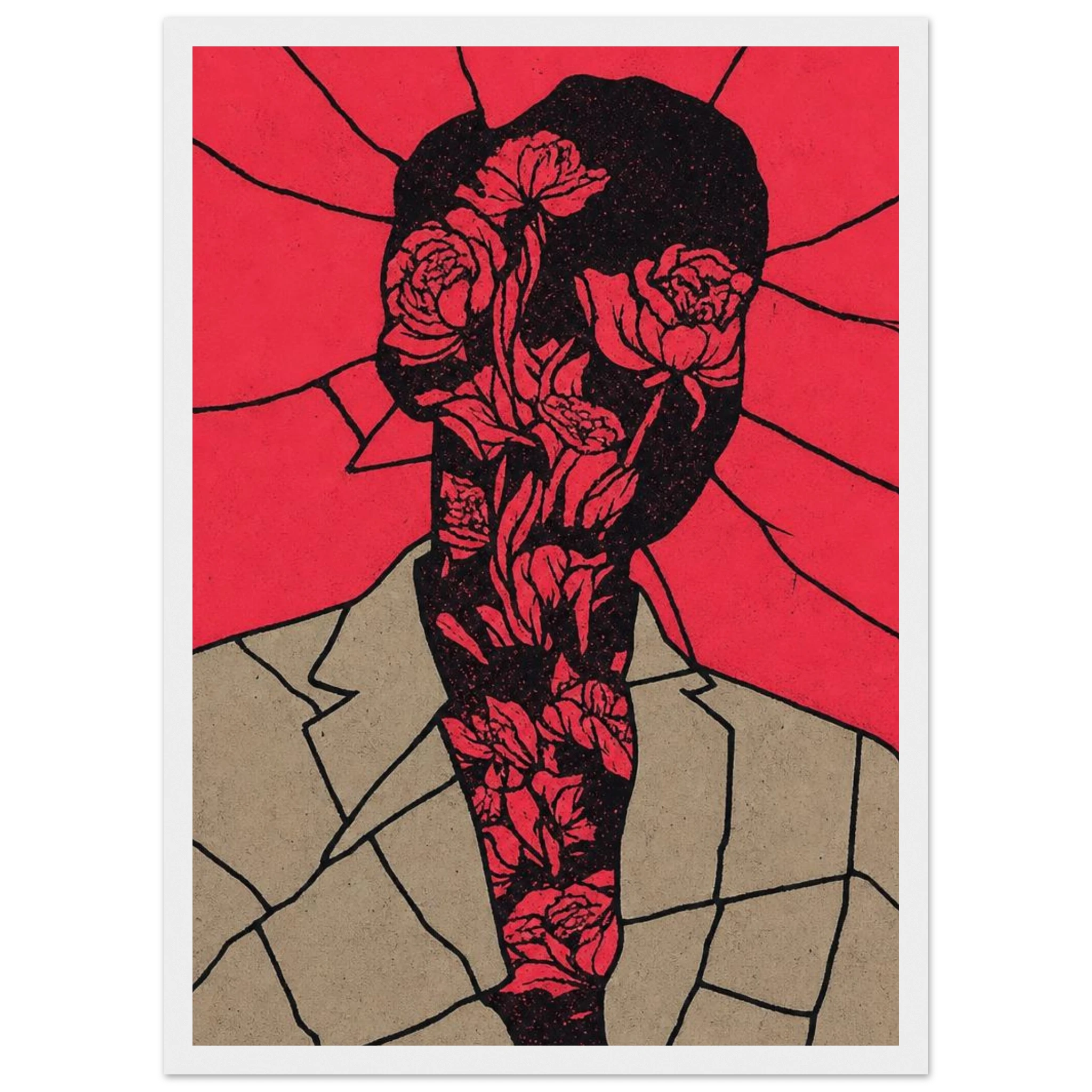 Rizen Fractured Bloom - Premium Framed Wall Art