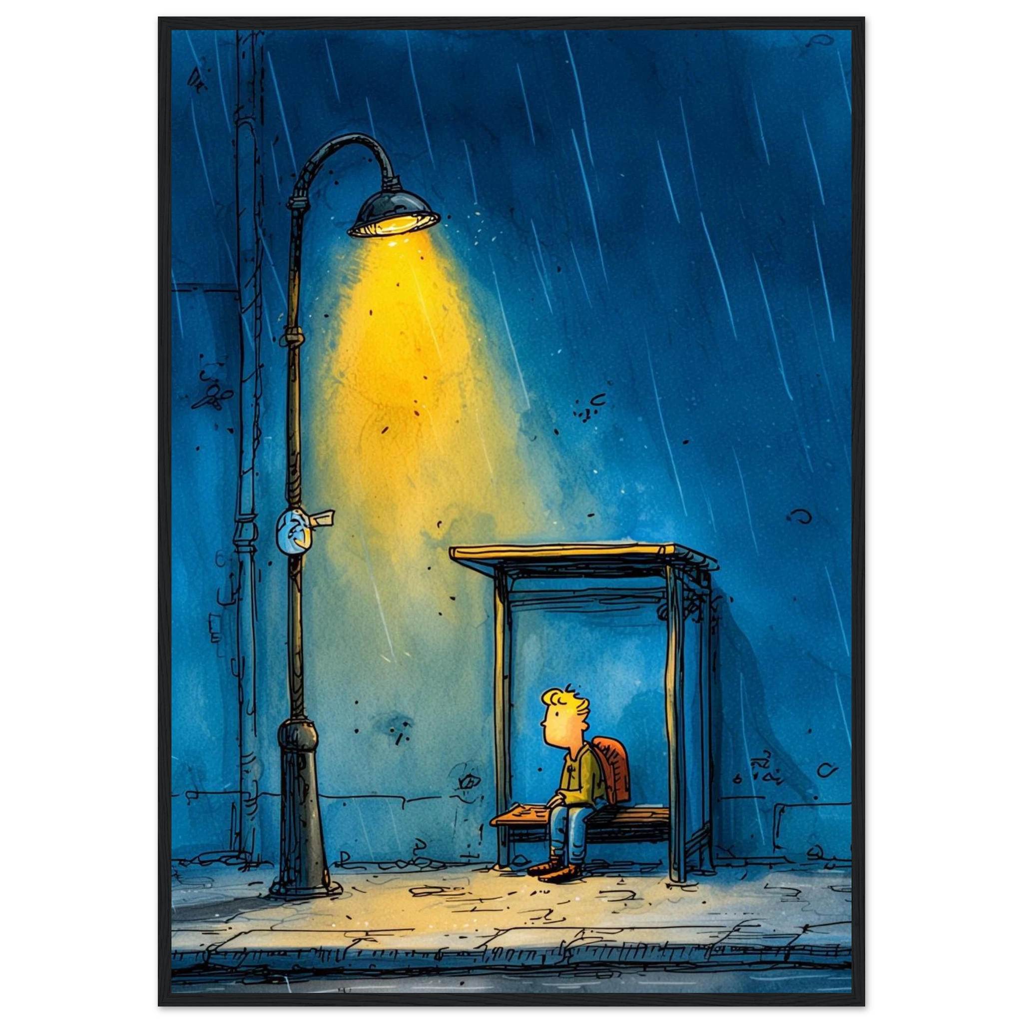 Rizen The Last Bus Home - Premium Framed Wall Art