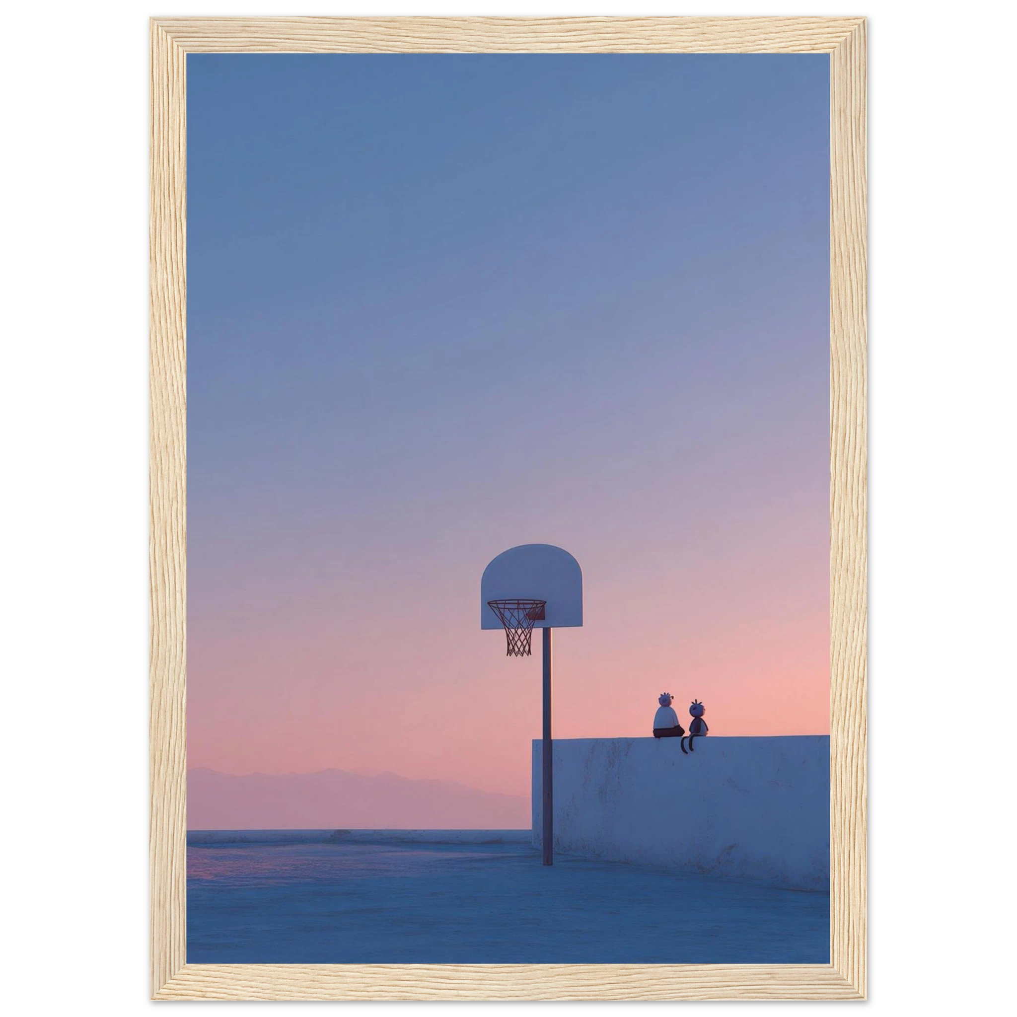 Rizen Rooftop Basketball - Premium Framed Wall Art