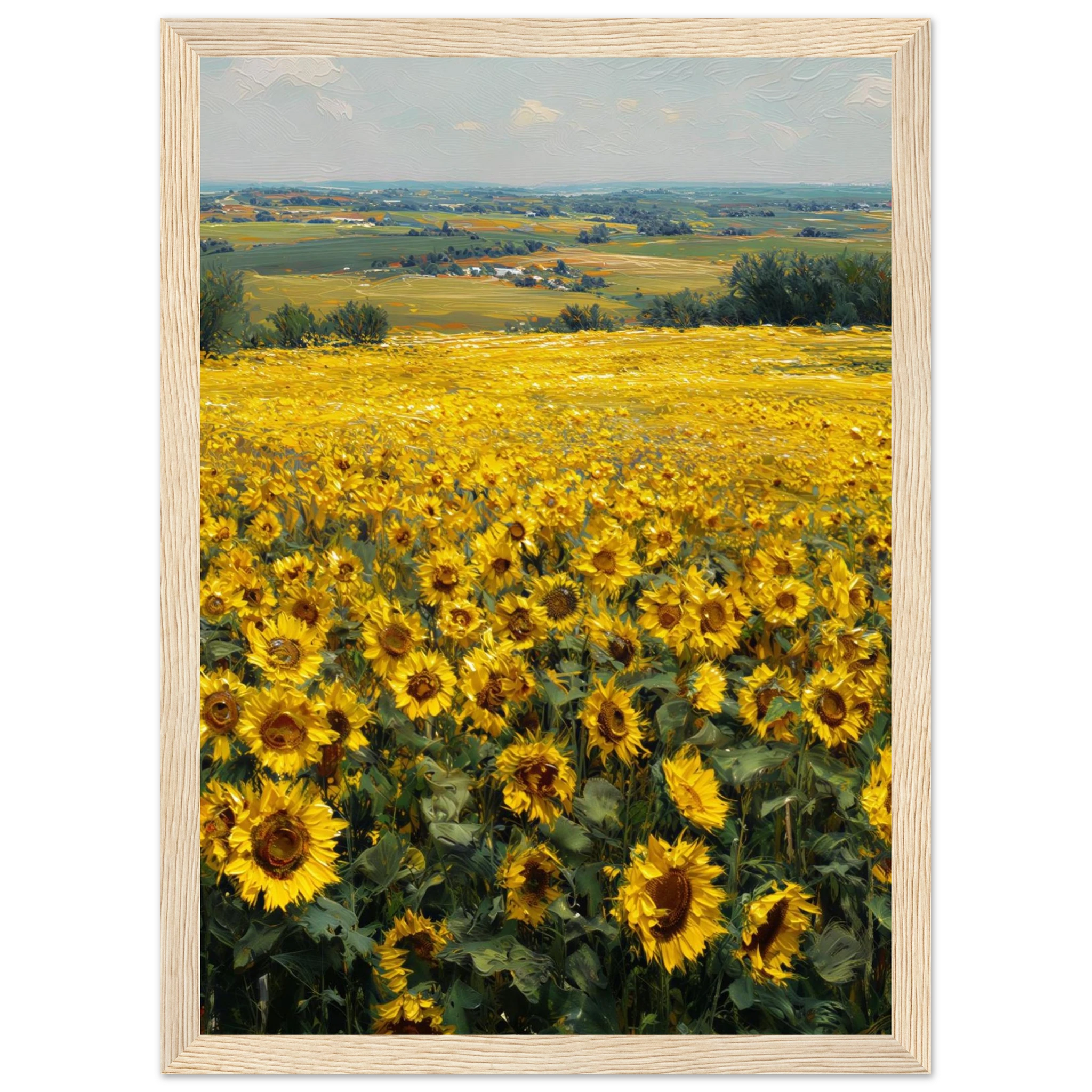 Rizen Sunflower Field - Premium Framed Wall Art