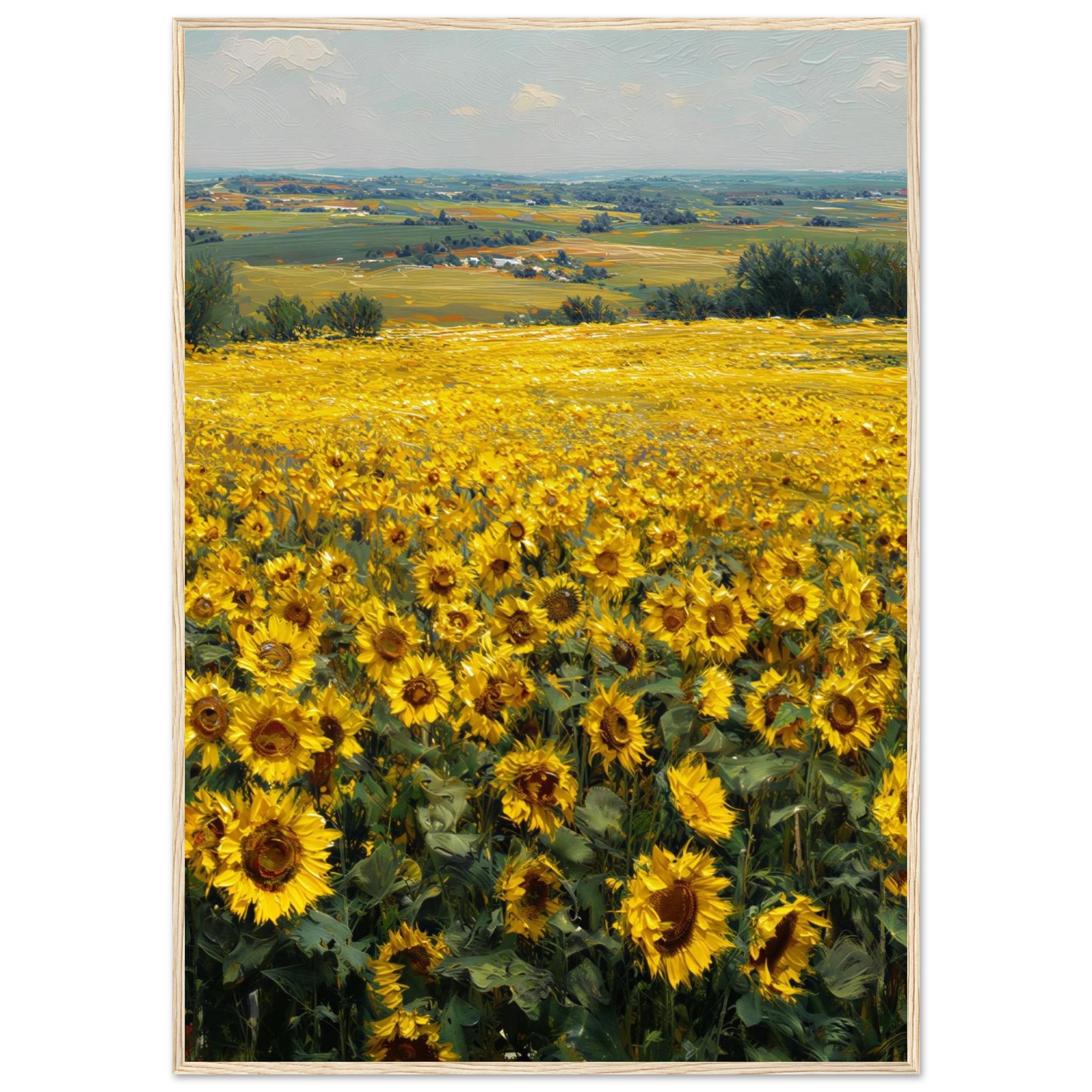 Rizen Sunflower Field - Premium Framed Wall Art
