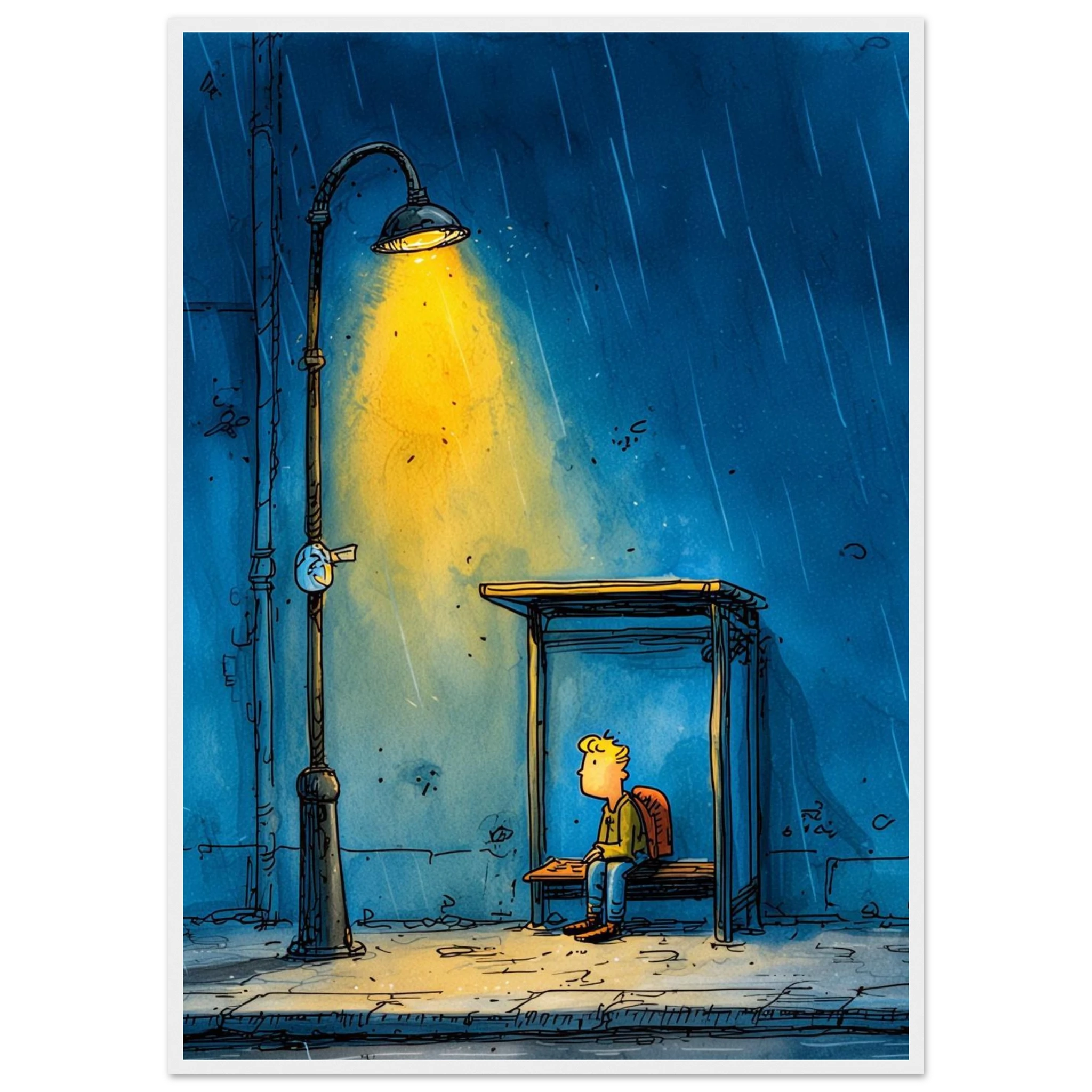 Rizen The Last Bus Home - Premium Framed Wall Art