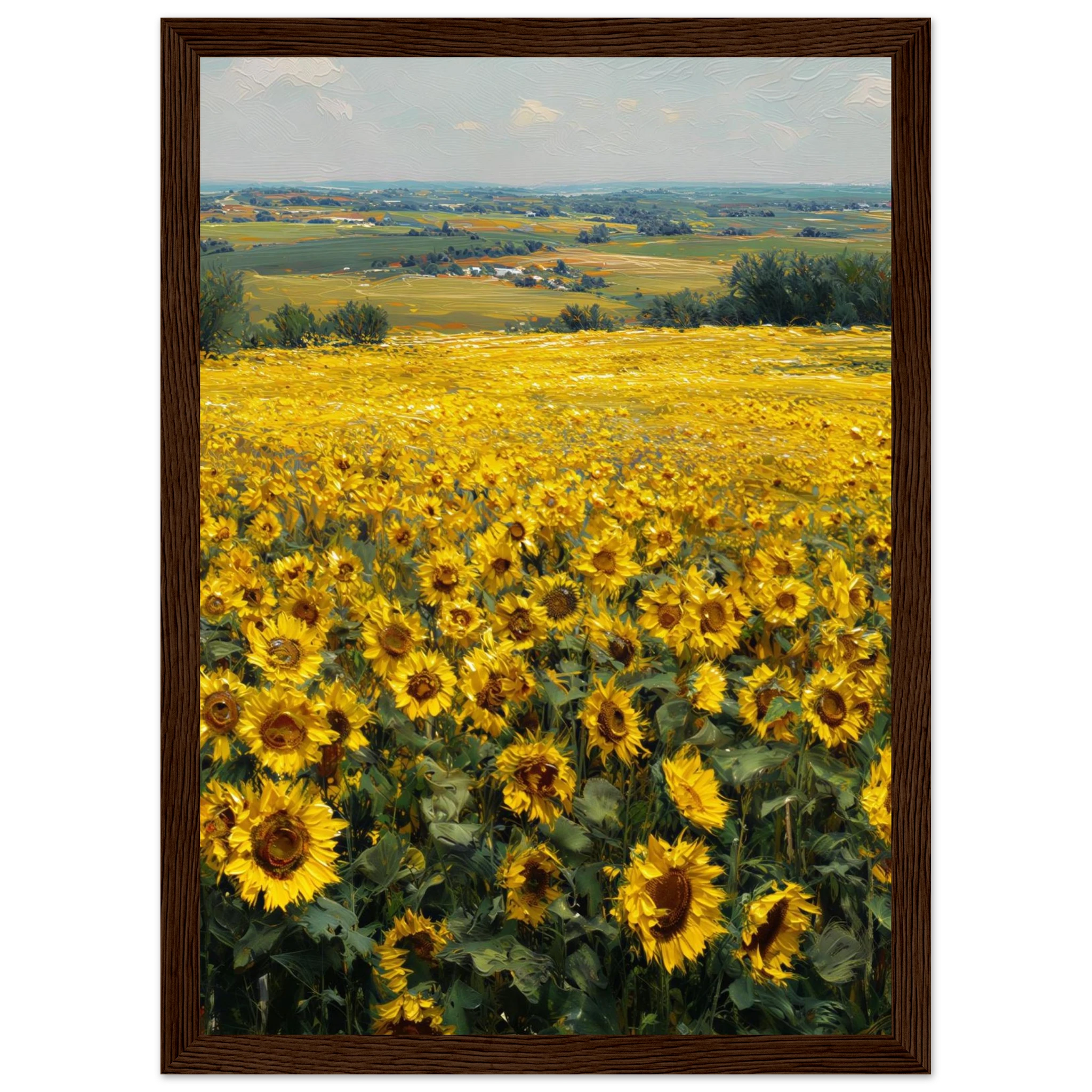 Rizen Sunflower Field - Premium Framed Wall Art