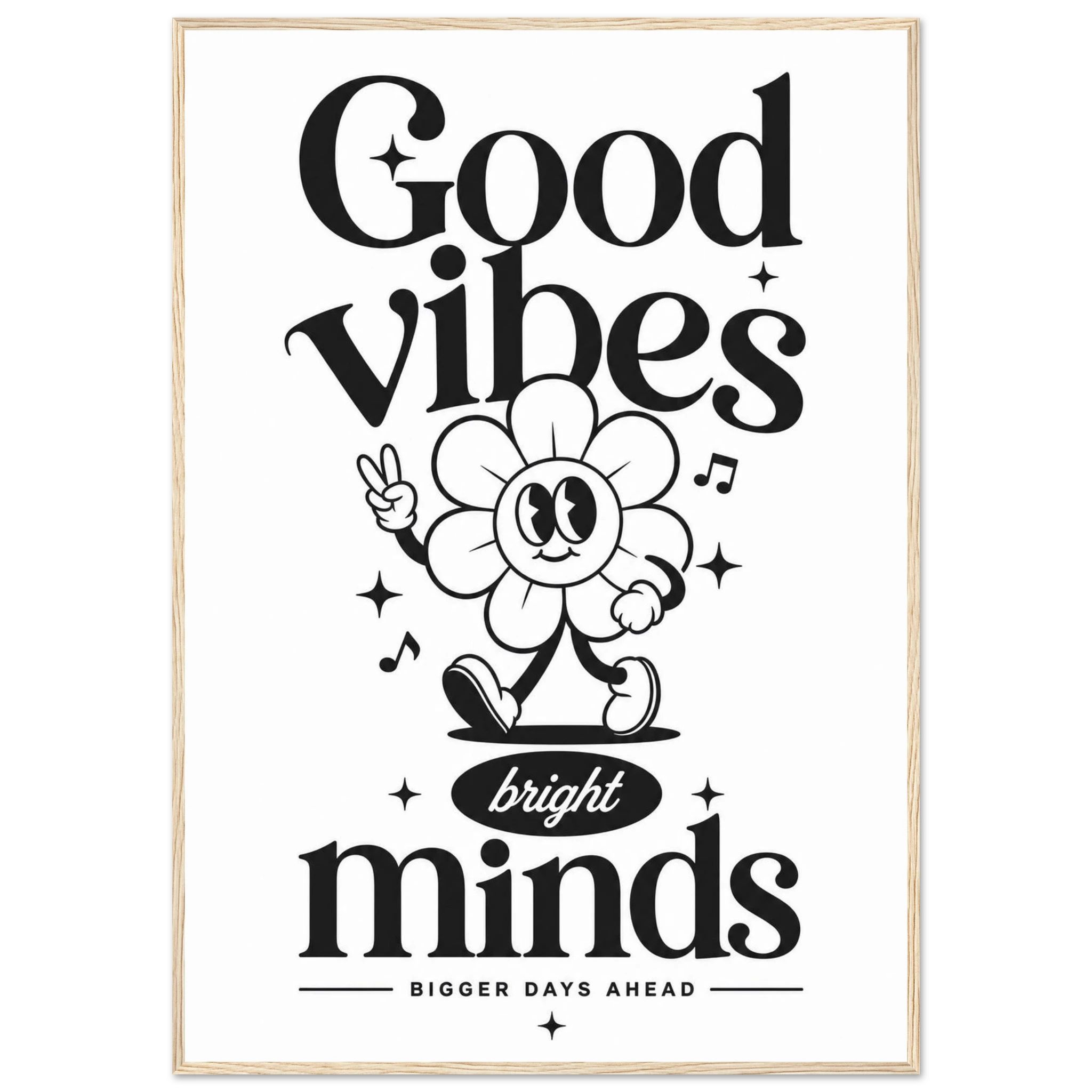 Rizen Good Vibes - Premium Framed Wall Art
