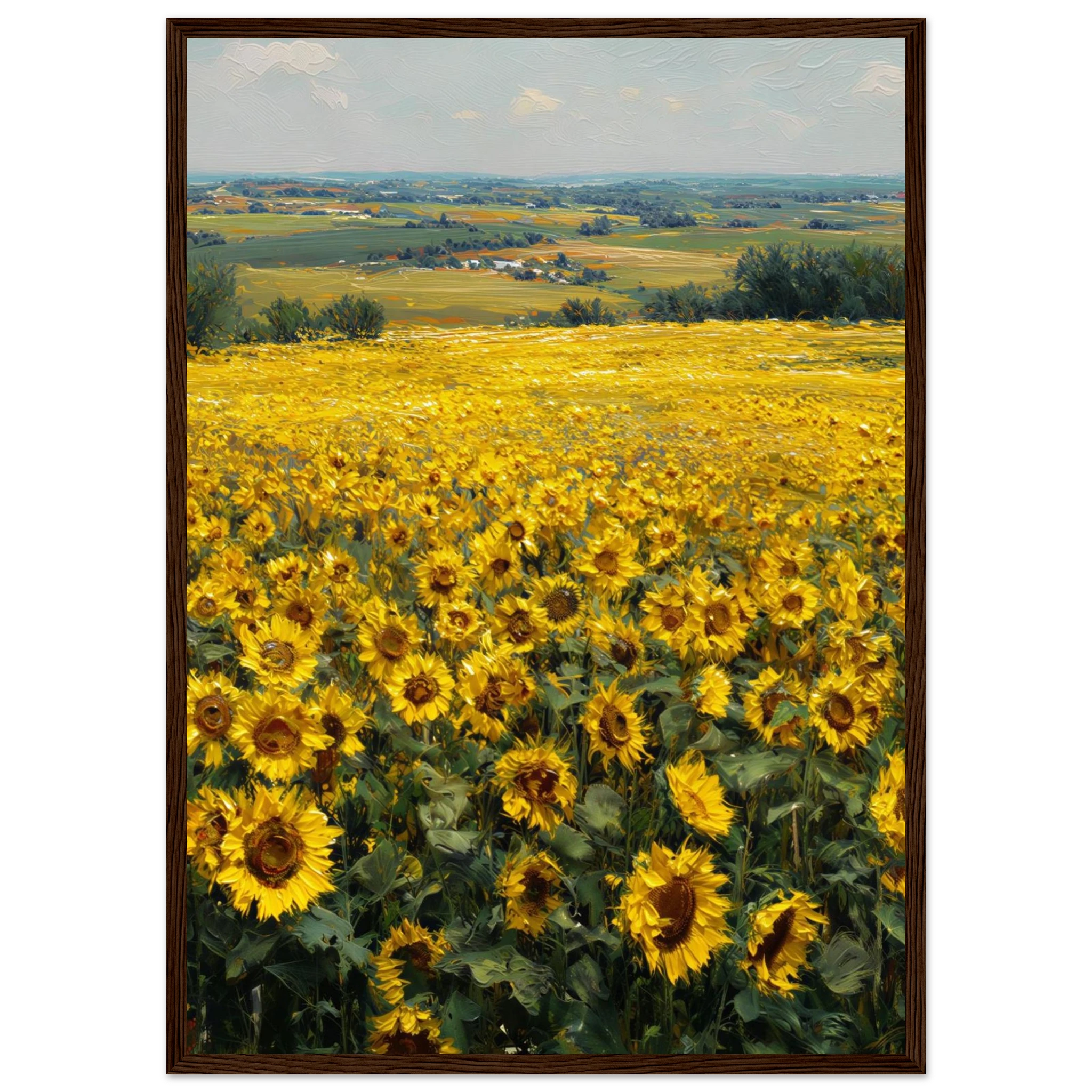 Rizen Sunflower Field - Premium Framed Wall Art