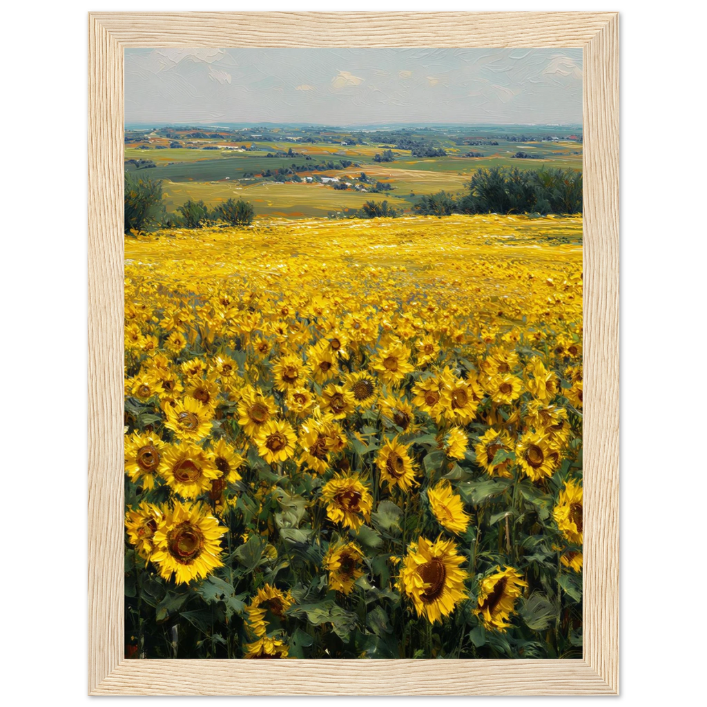 Rizen Sunflower Field - Premium Framed Wall Art