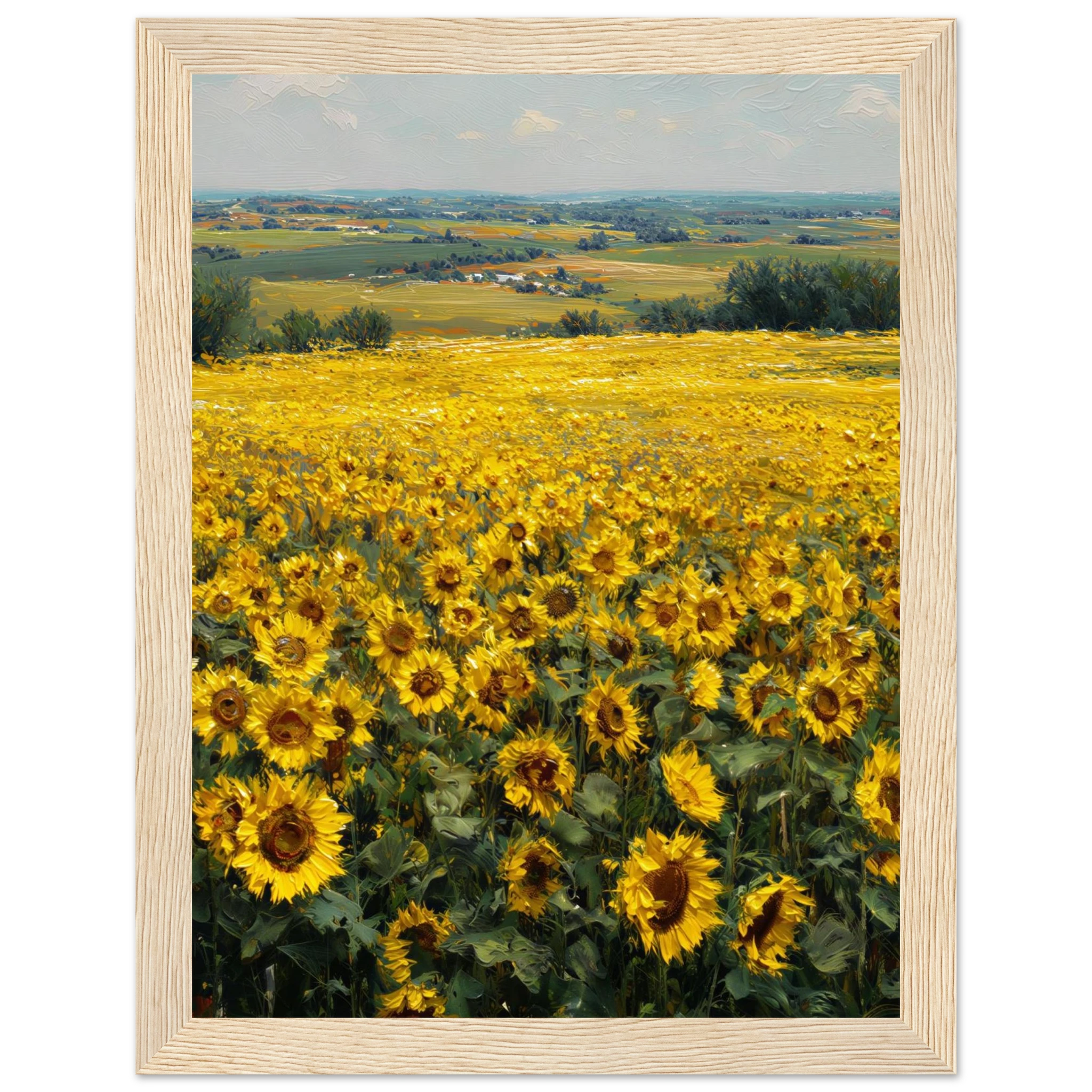 Rizen Sunflower Field - Premium Framed Wall Art