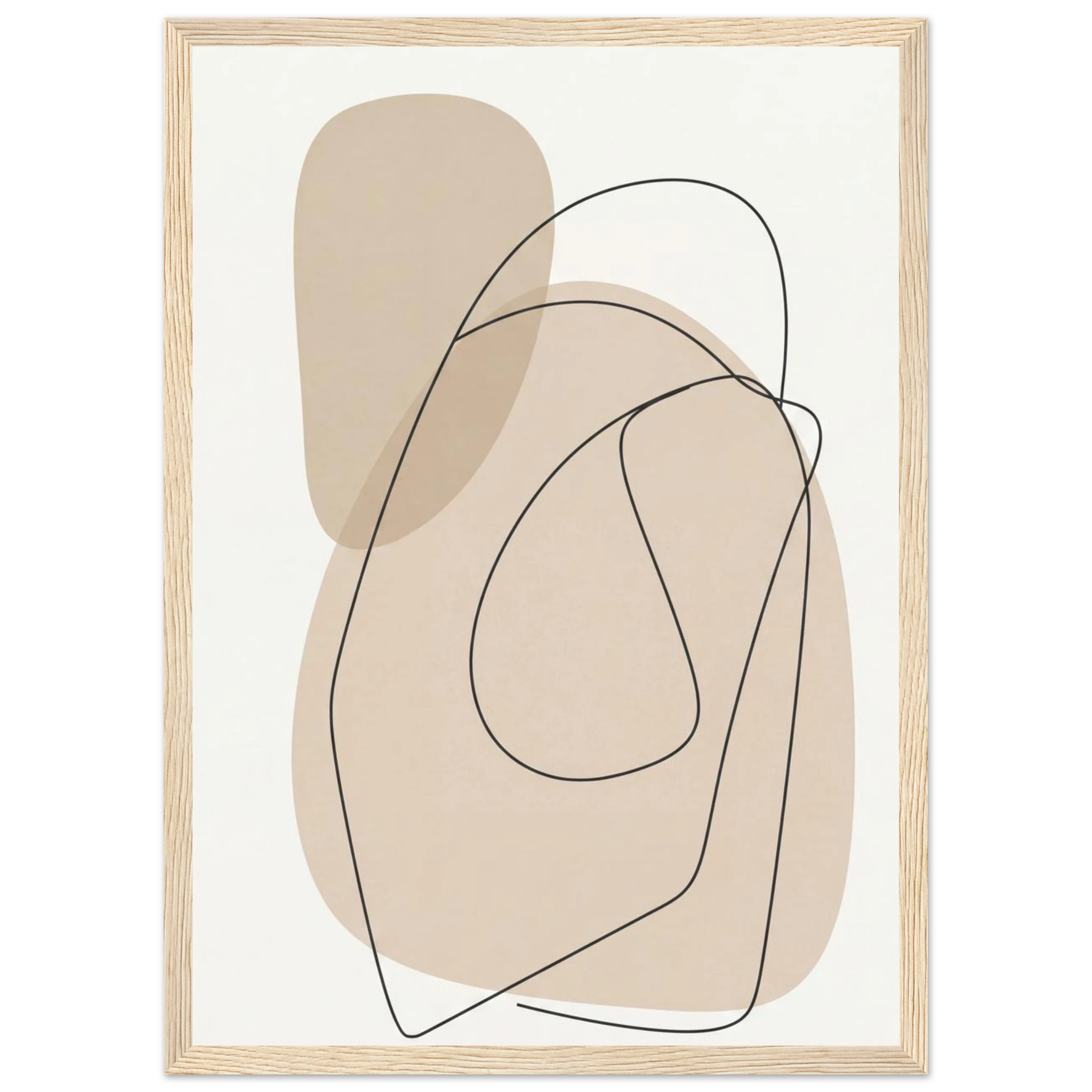 Rizen Beige Abstract - Premium Framed Wall Art