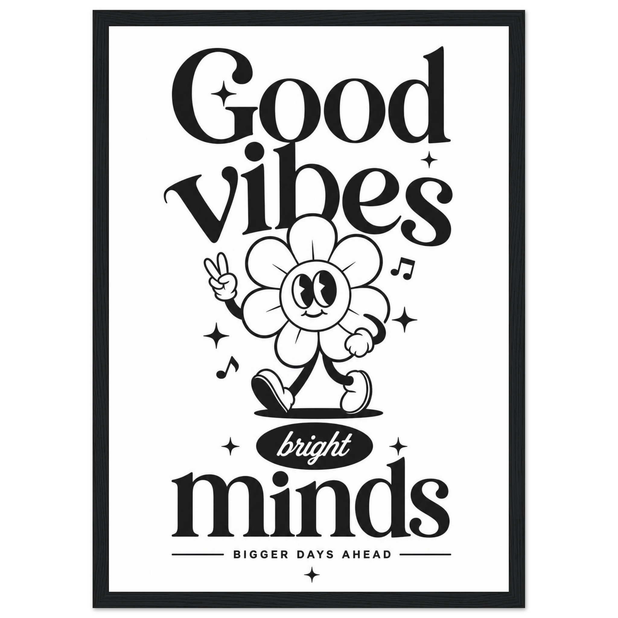 Rizen Good Vibes - Premium Framed Wall Art