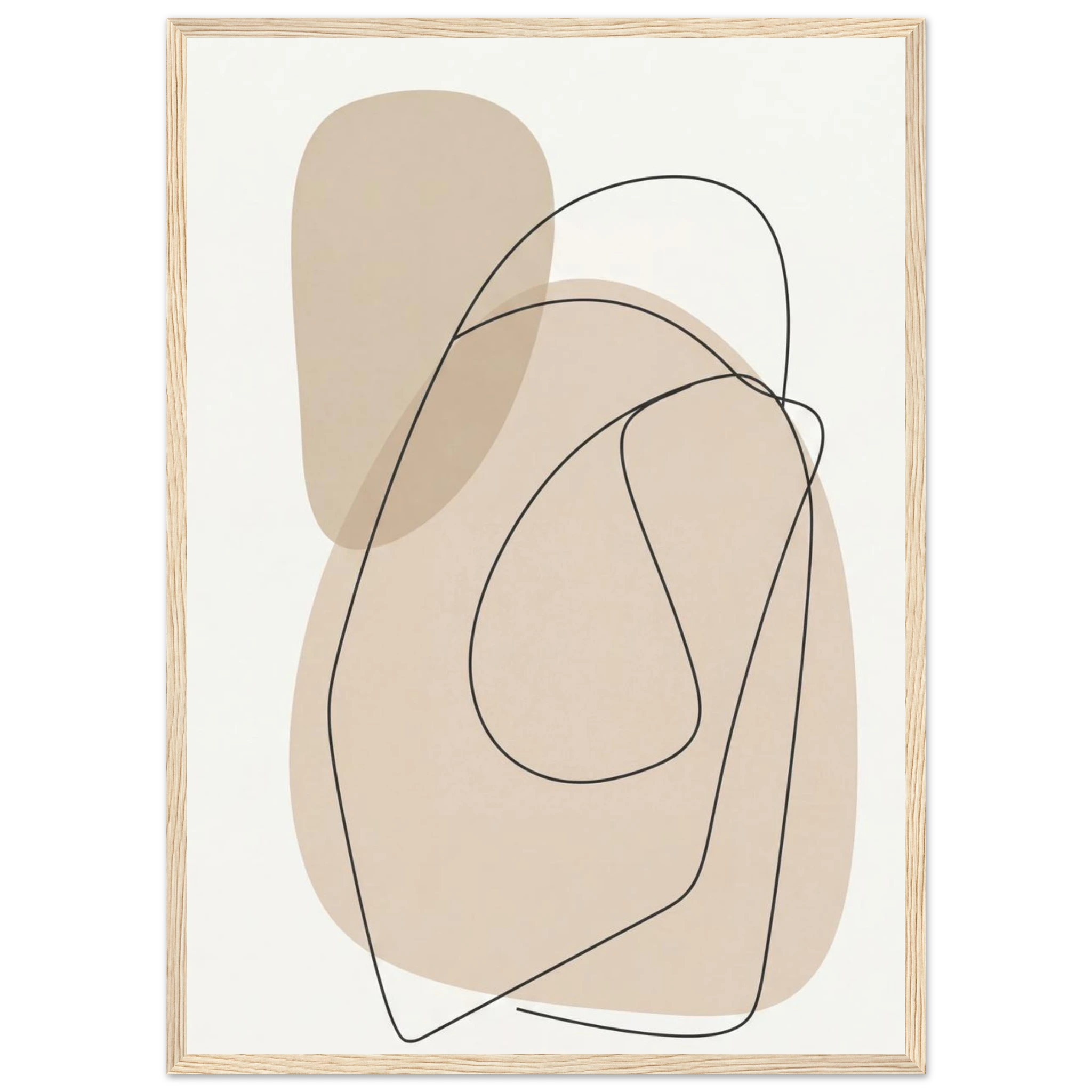 Rizen Beige Abstract - Premium Framed Wall Art