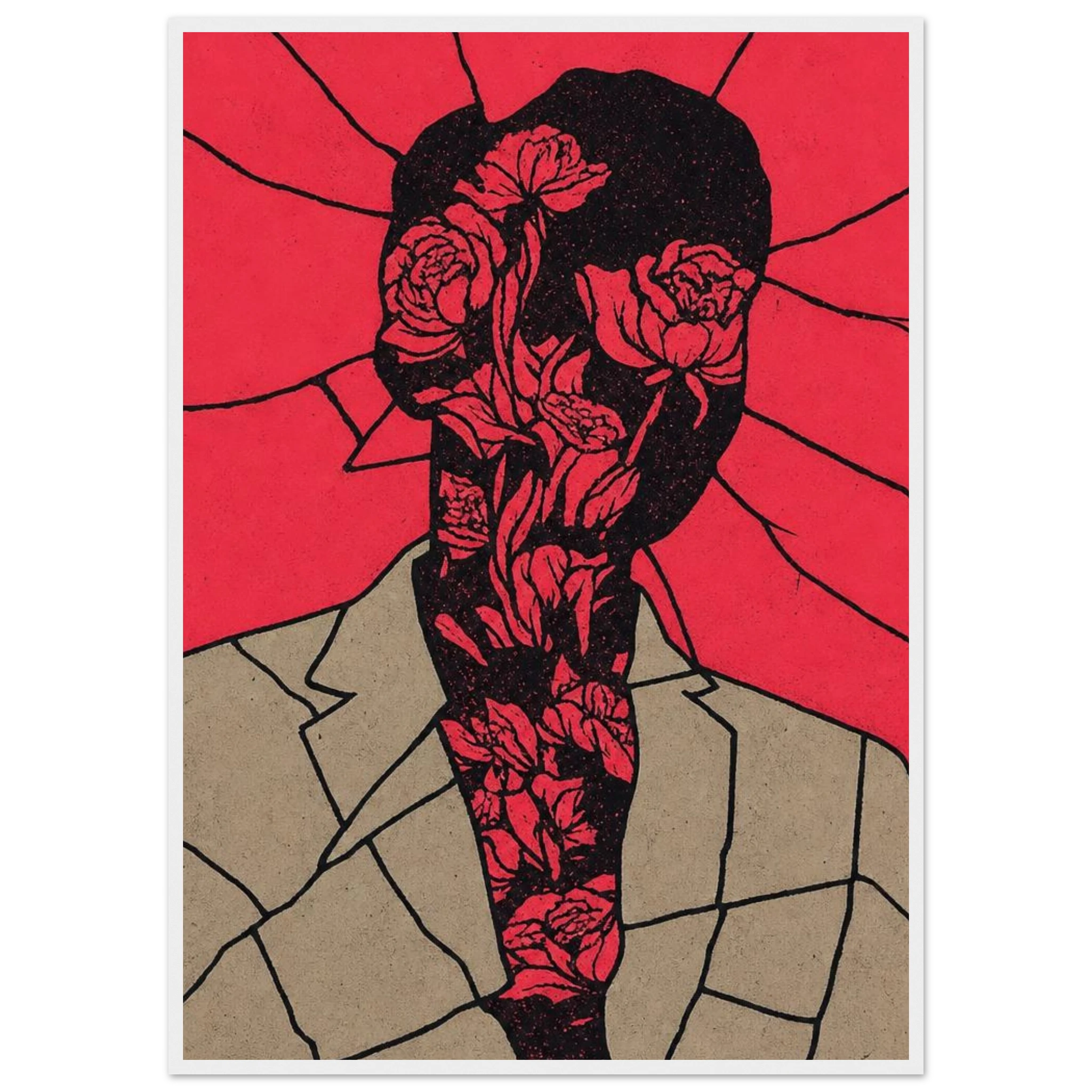 Rizen Fractured Bloom - Premium Framed Wall Art